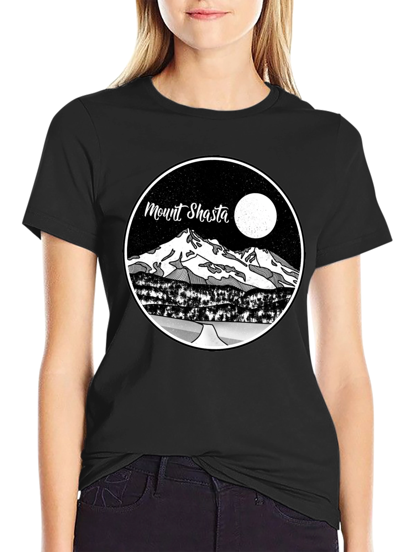 Mount Shasta Graphic T-Shirt - Mens Black Tee