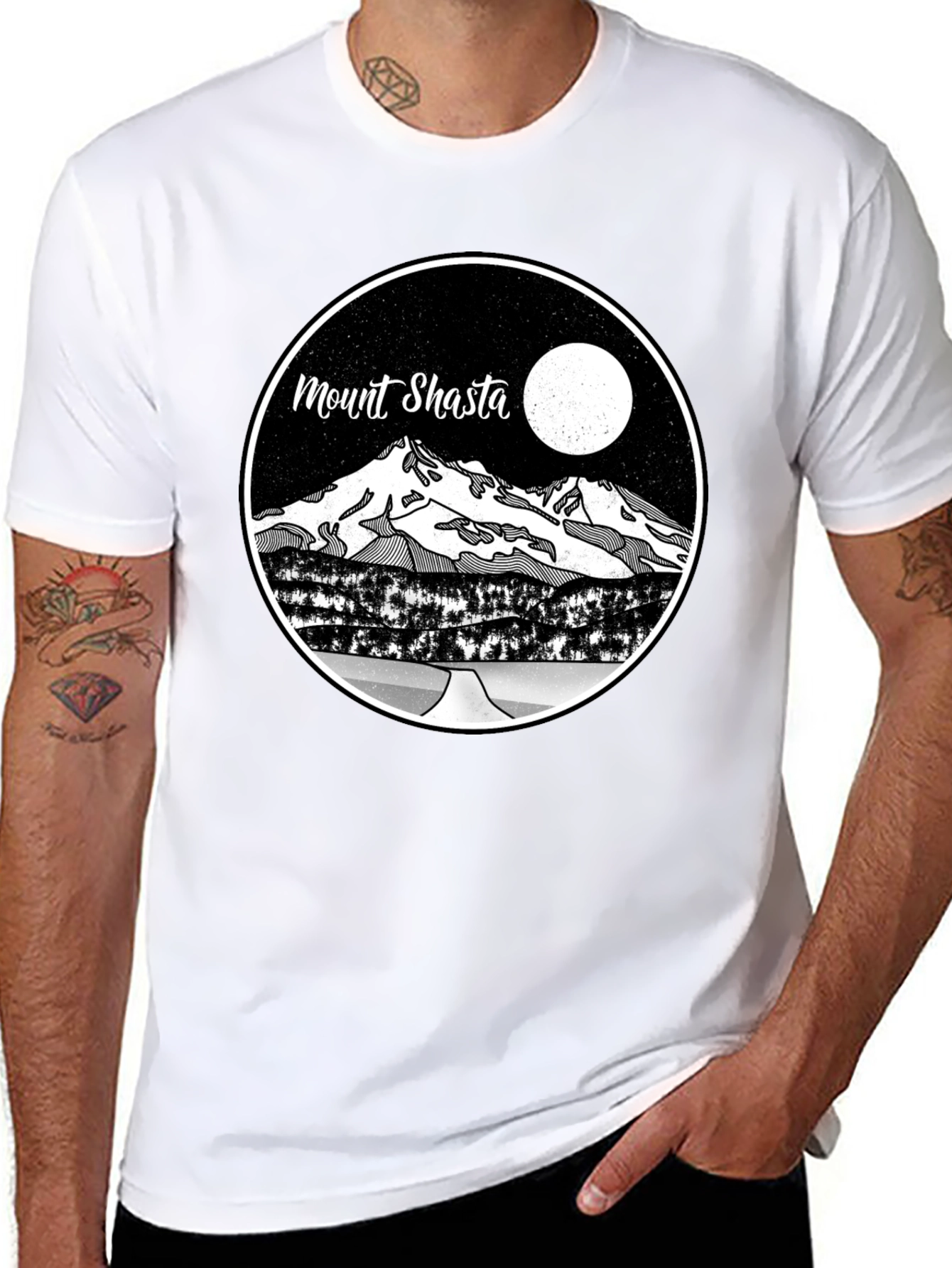 Mount Shasta Graphic T-Shirt - Mens Black Tee