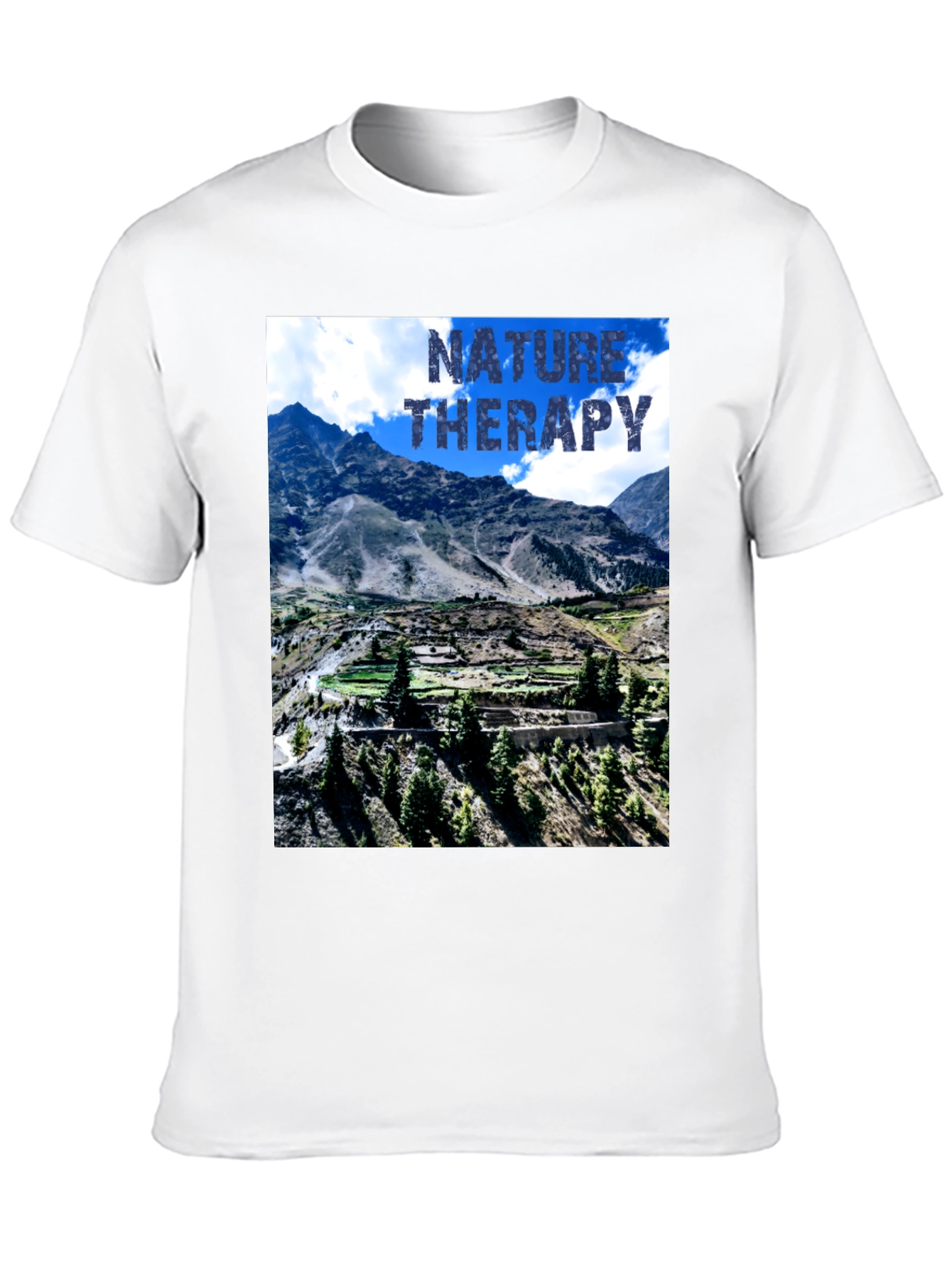 Nature Therapy Graphic T-Shirt - Mountain Scene