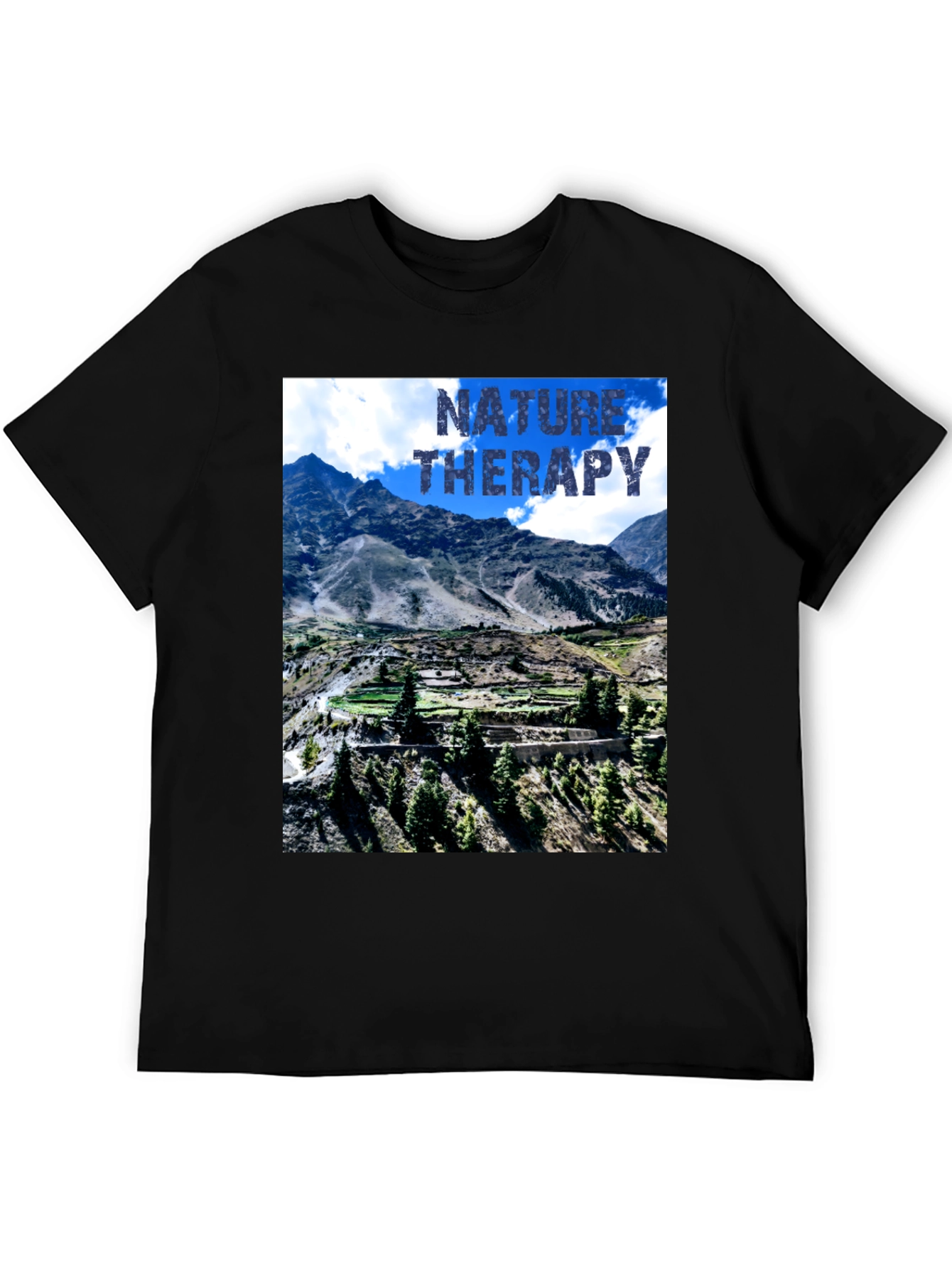 Nature Therapy Graphic T-Shirt - Mountain Scene
