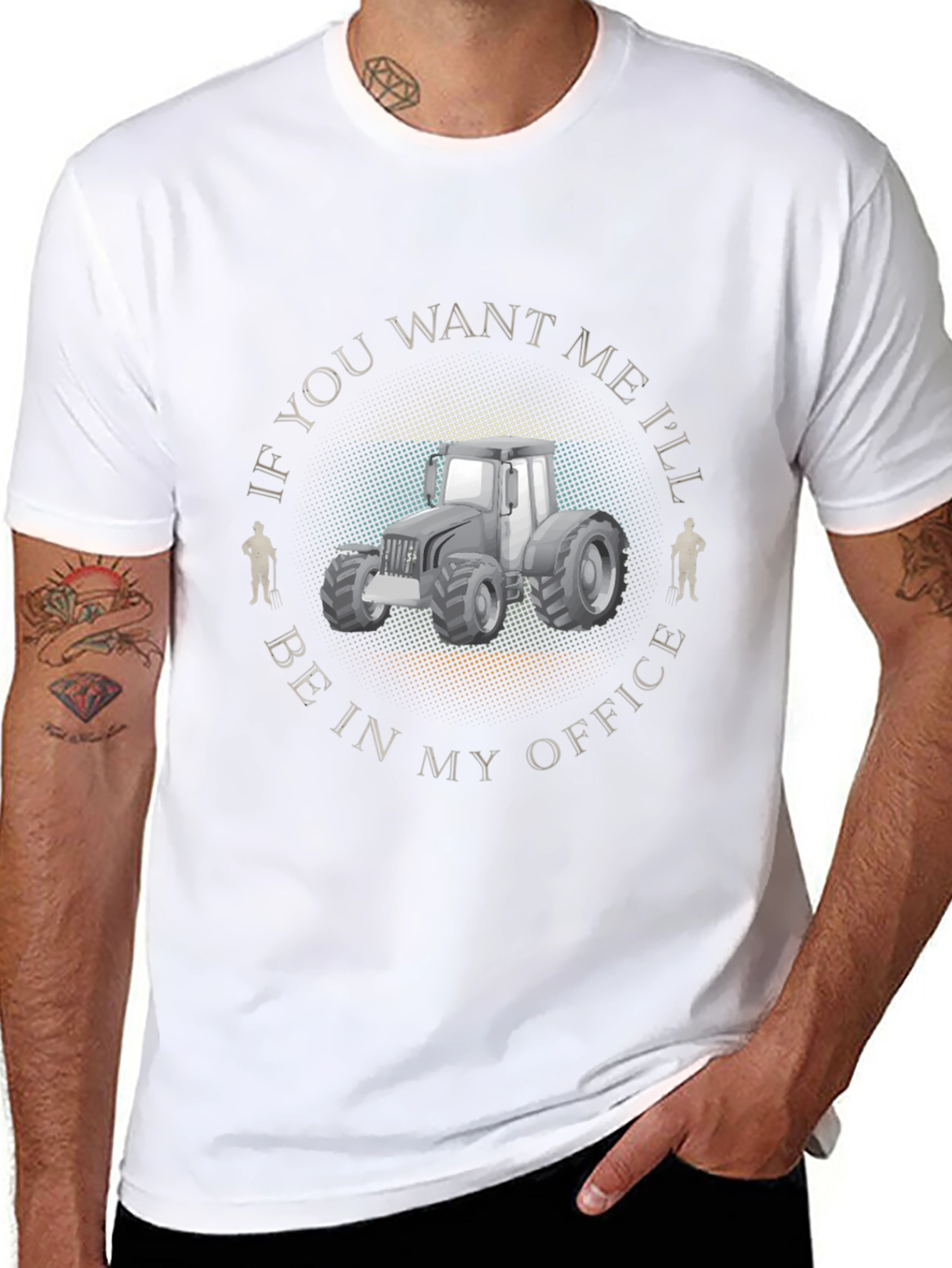 Farmers Office T-Shirt - Tractor Design