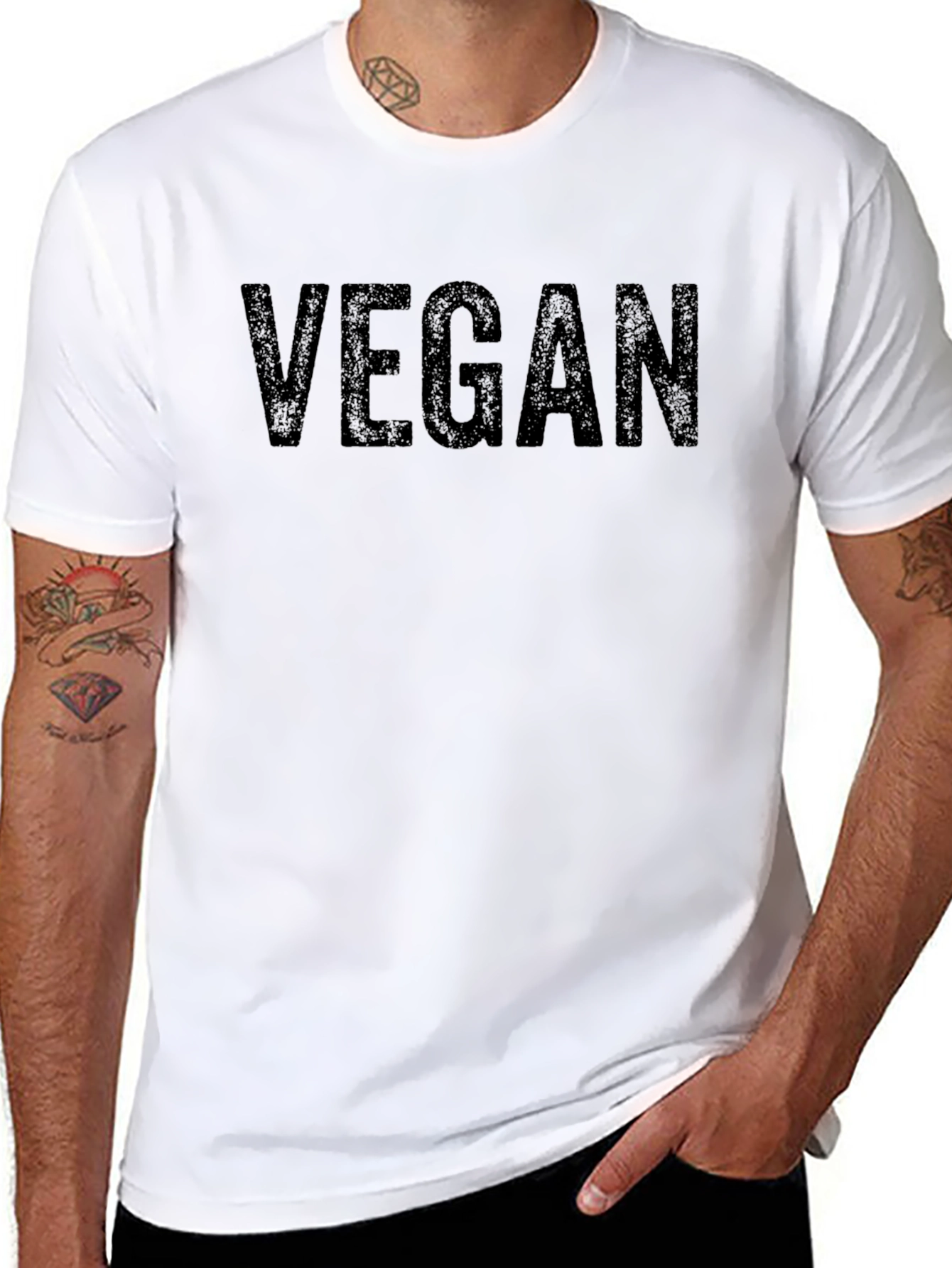 Vegan Statement T-Shirt - Bold Black Graphic Tee