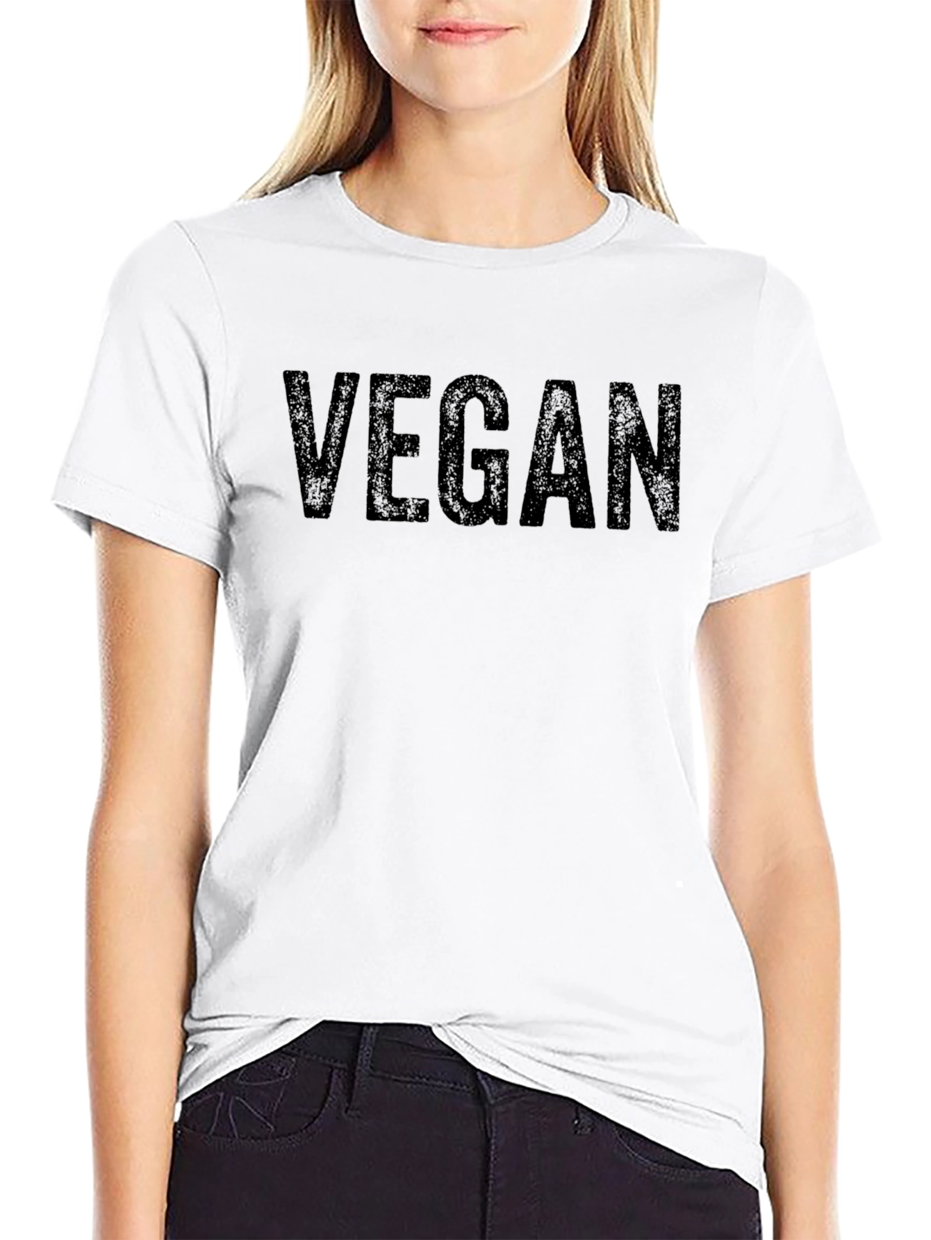 Vegan Statement T-Shirt - Bold Black Graphic Tee