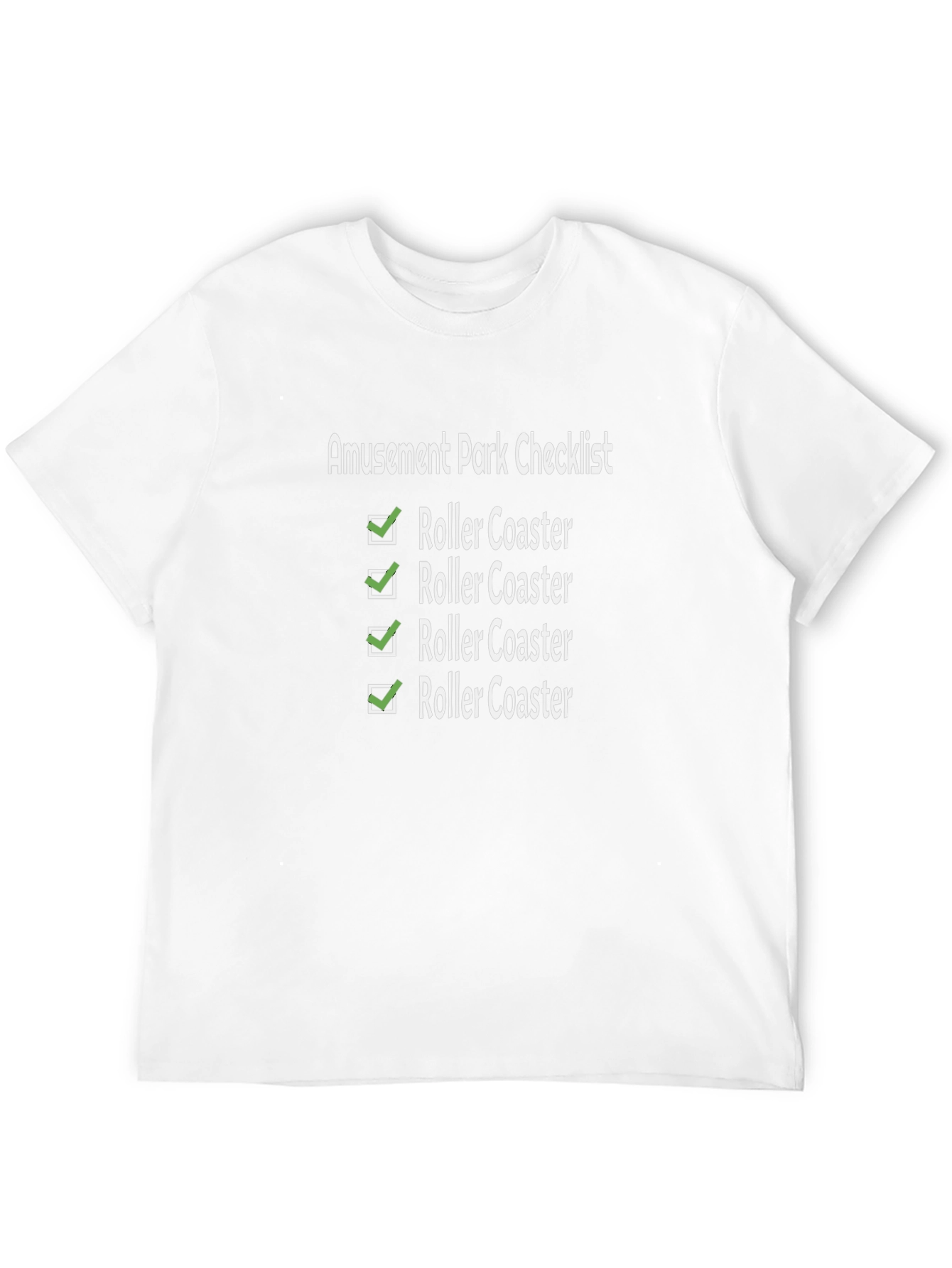 Amusement Park Checklist Roller Coaster T-Shirt