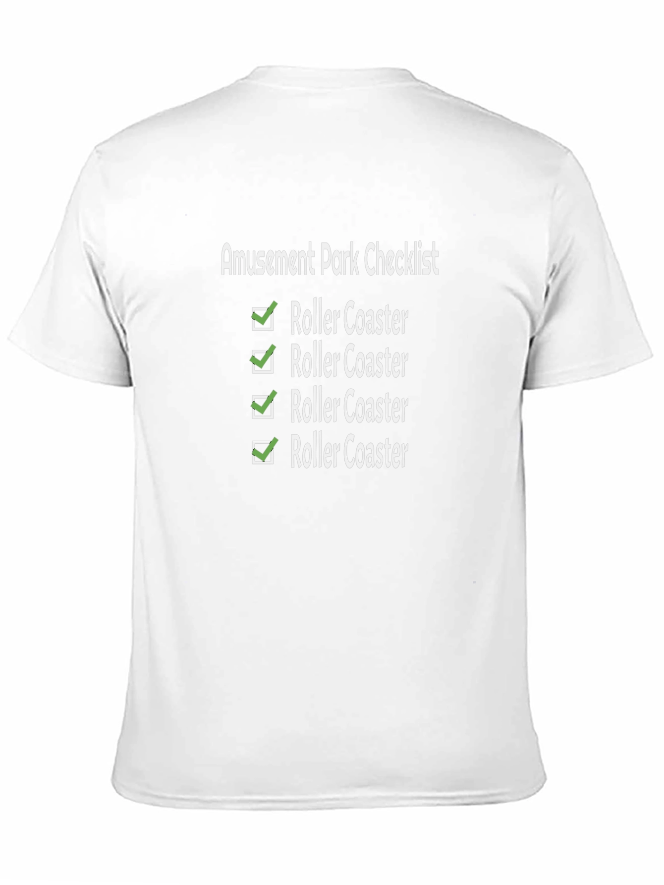 Amusement Park Checklist Roller Coaster T-Shirt