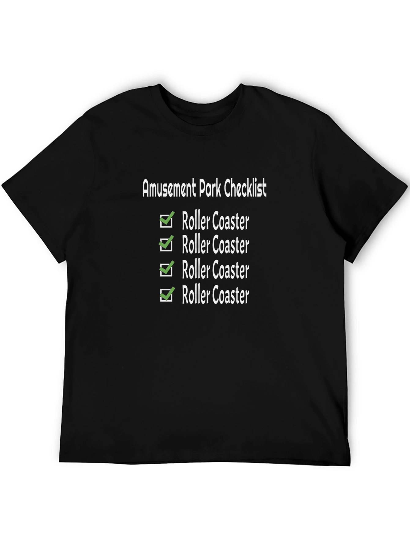 Amusement Park Checklist Roller Coaster T-Shirt