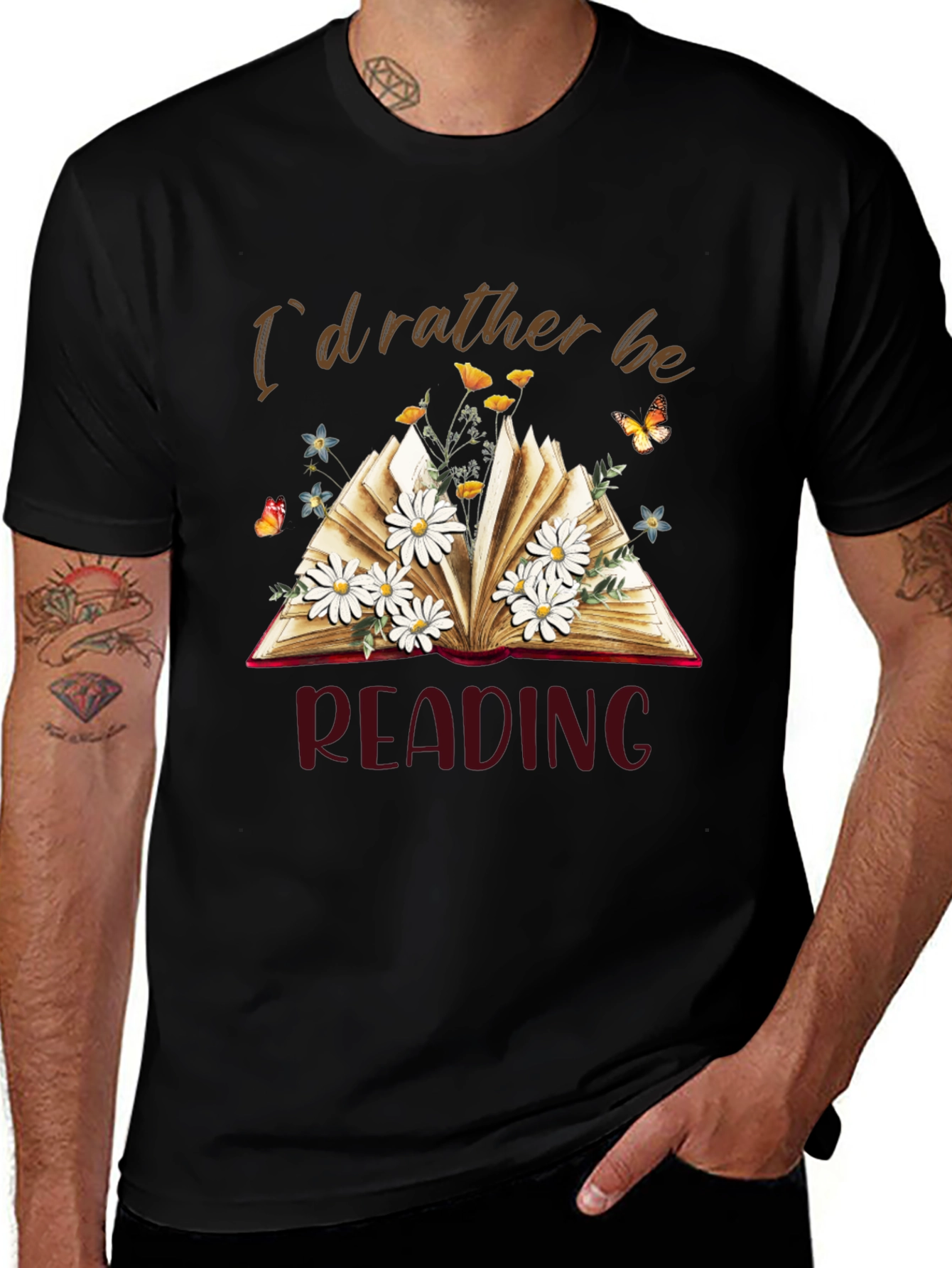 Id Rather Be Reading Black T-Shirt
