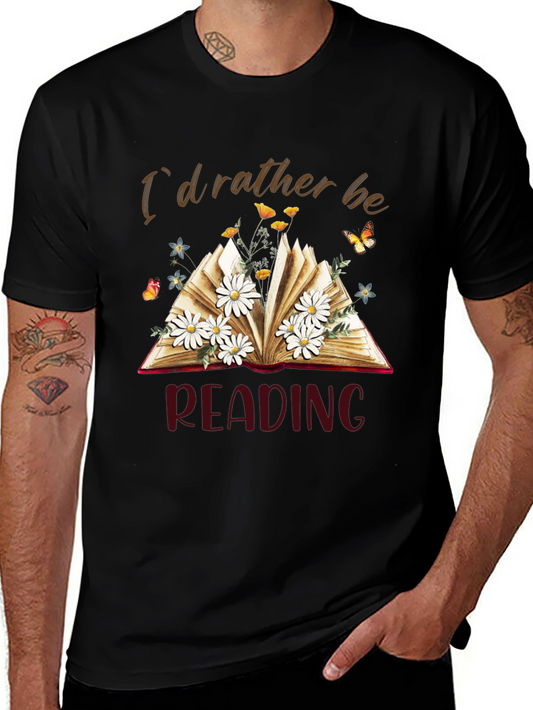 Id Rather Be Reading Black T-Shirt