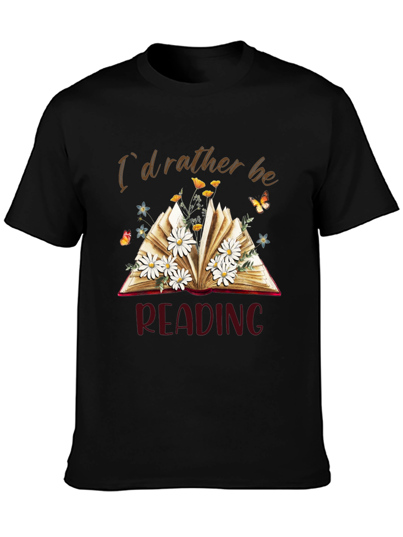 Id Rather Be Reading Black T-Shirt