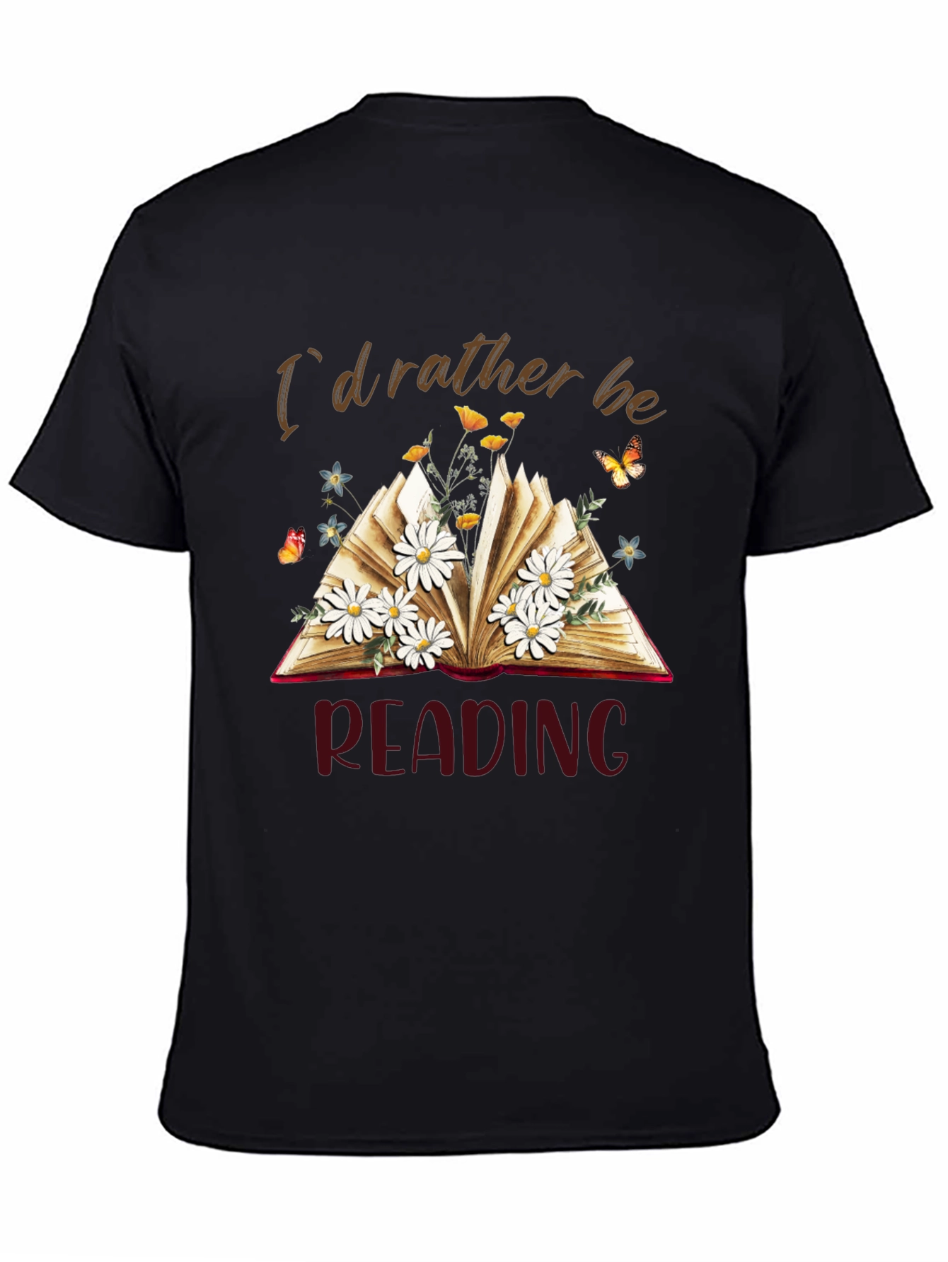 Id Rather Be Reading Black T-Shirt