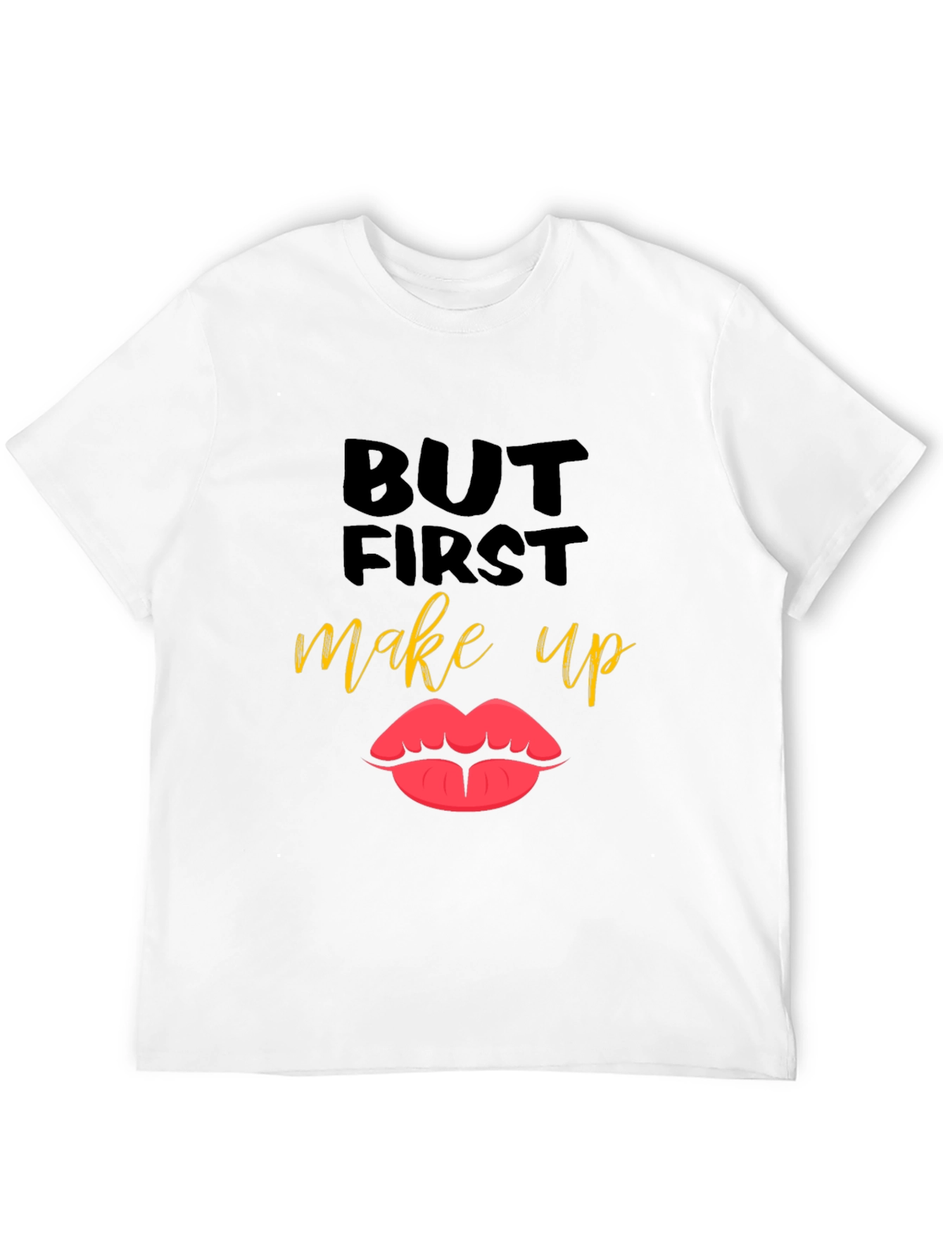 But First Makeup T-Shirt Lips Graphic Tee