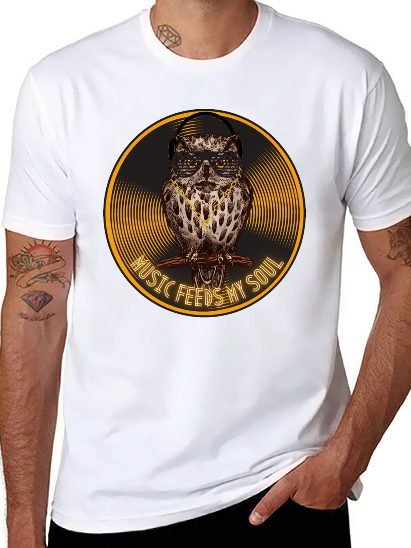Music Feeds My Soul Owl Graphic Tee