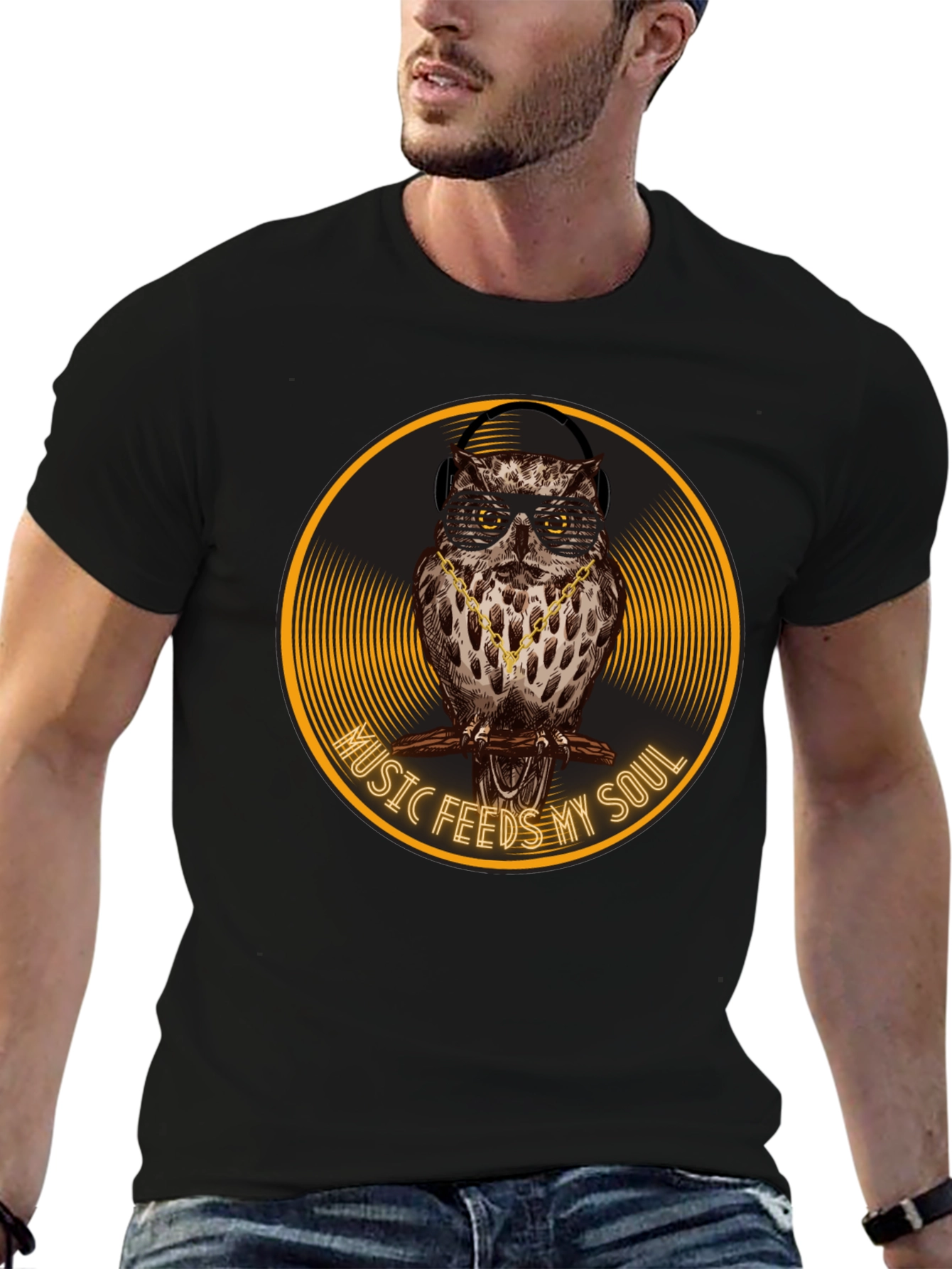 Music Feeds My Soul Owl Graphic Tee