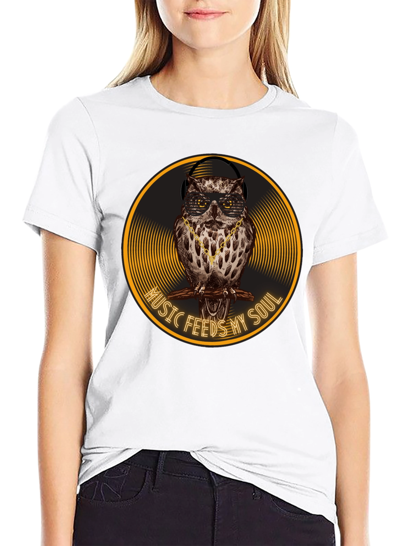 Music Feeds My Soul Owl Graphic Tee