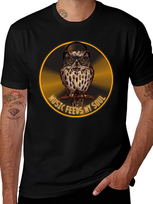 Music Feeds My Soul Owl Graphic Tee