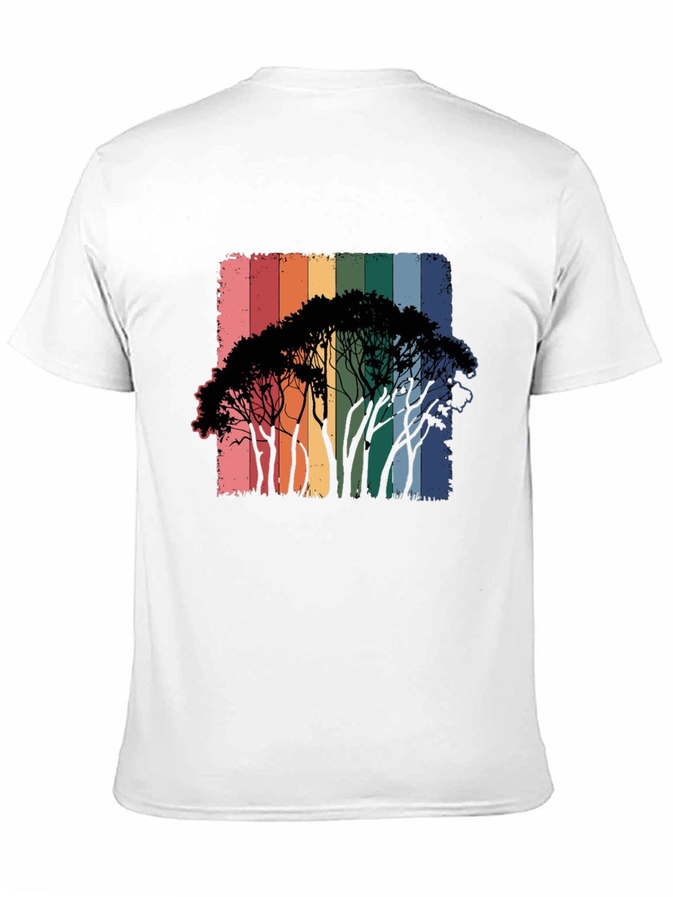 Rainbow Trees Black T-Shirt