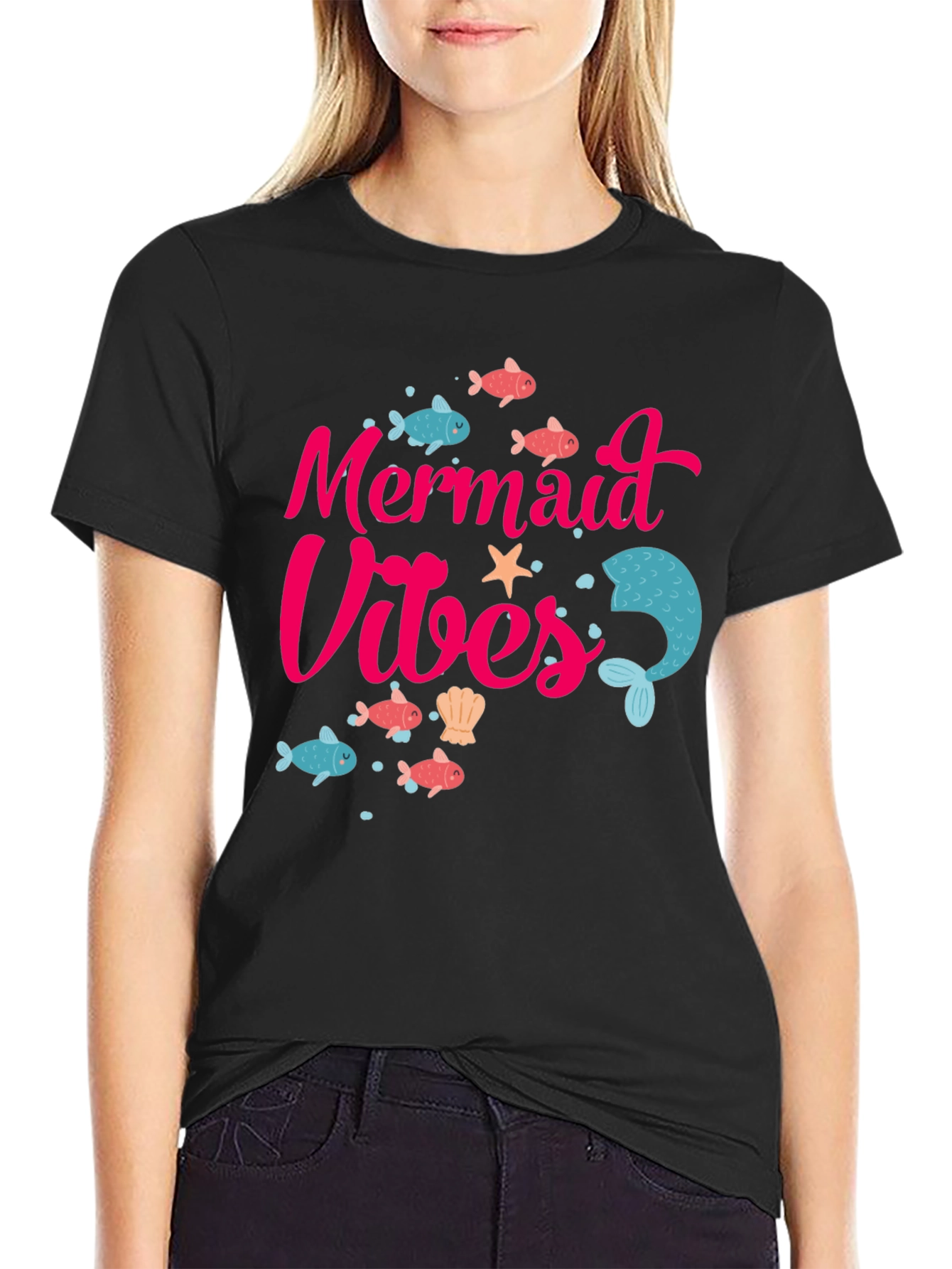 Mermaid Vibes Graphic Tee - Fun Summer T-Shirt