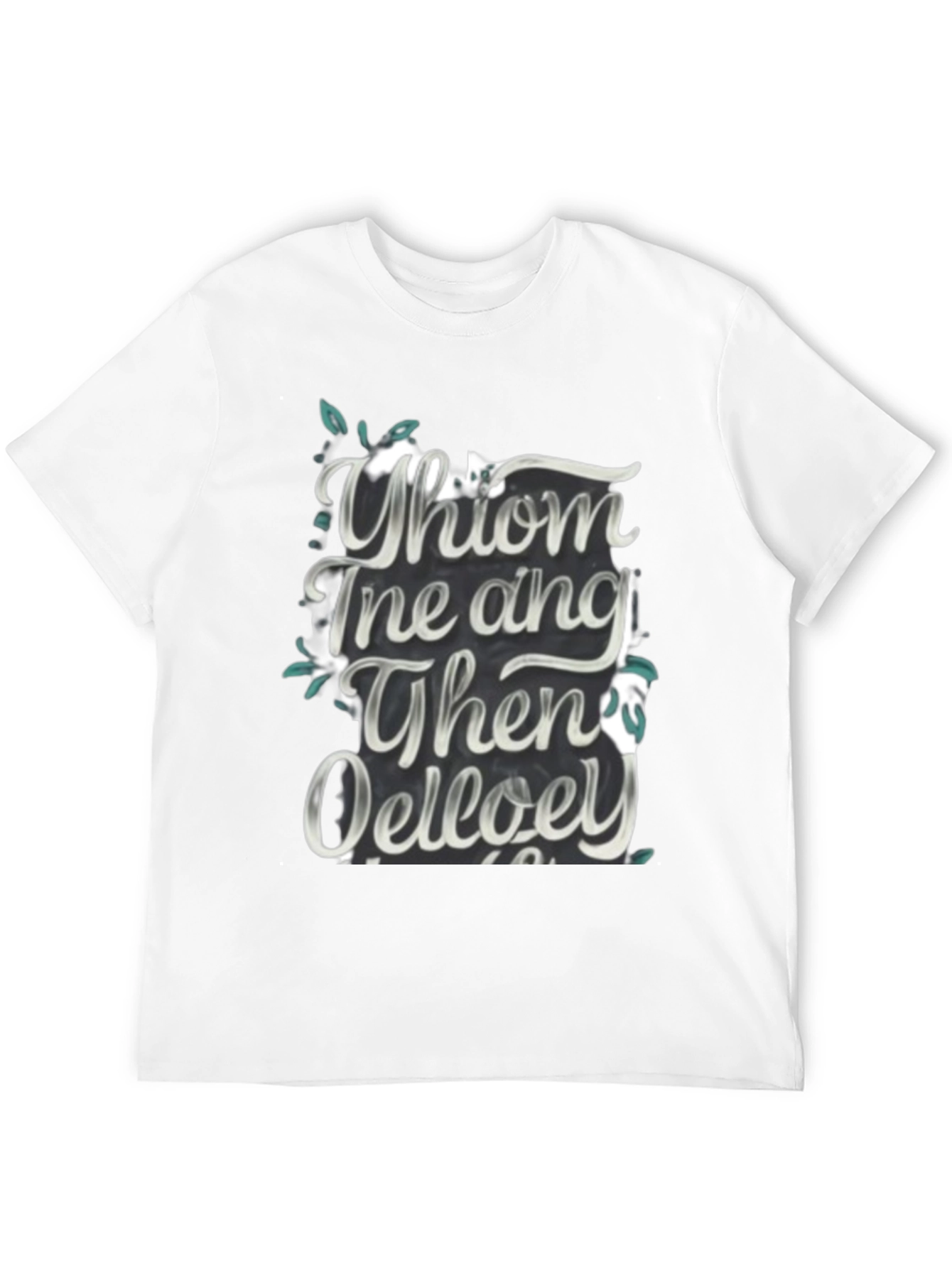 Whimsical Text Graphic Black Tee