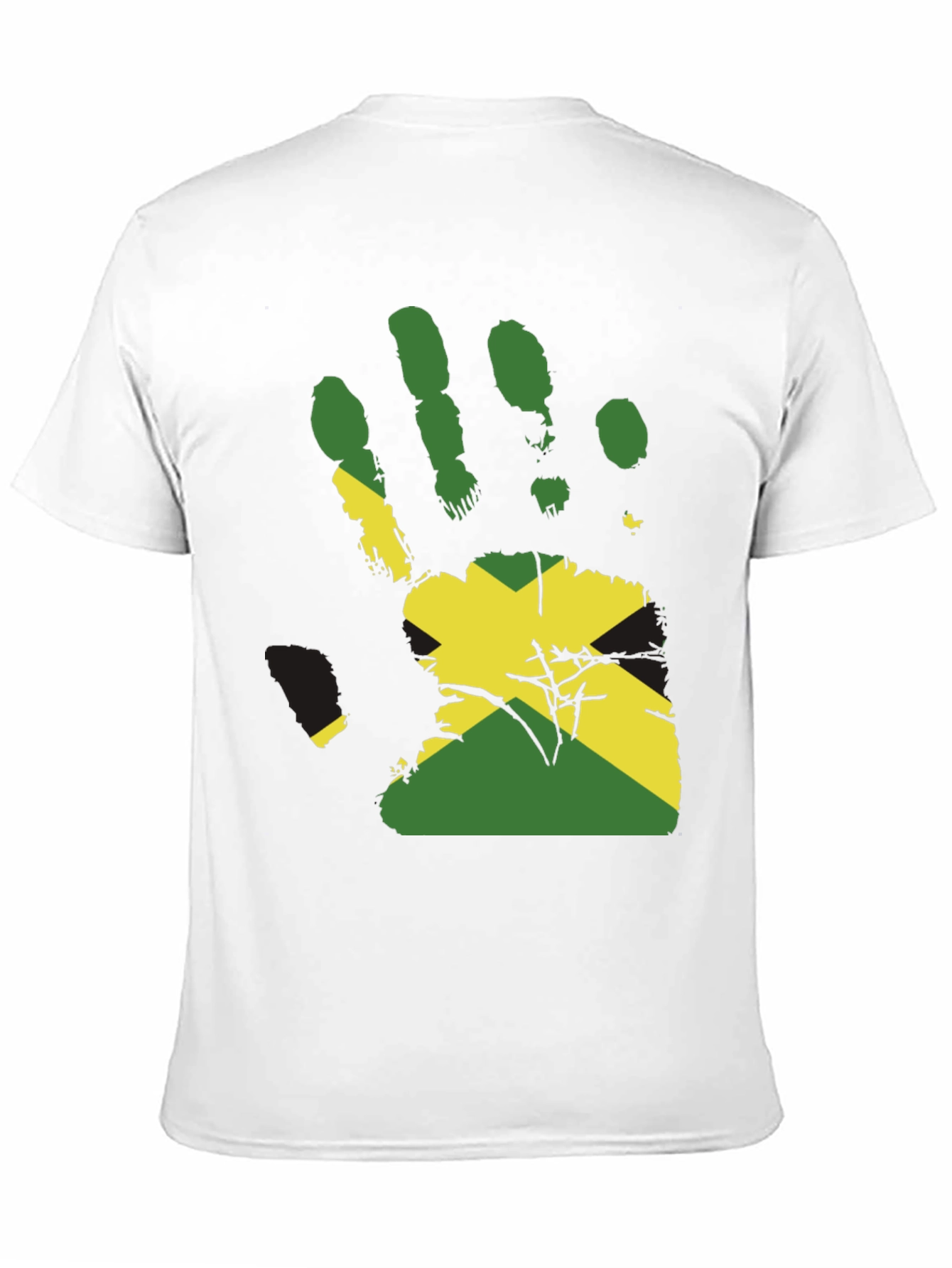 Jamaican Flag Handprint Graphic Tee - Black