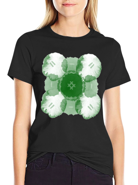 Abstract Green Floral T-Shirt
