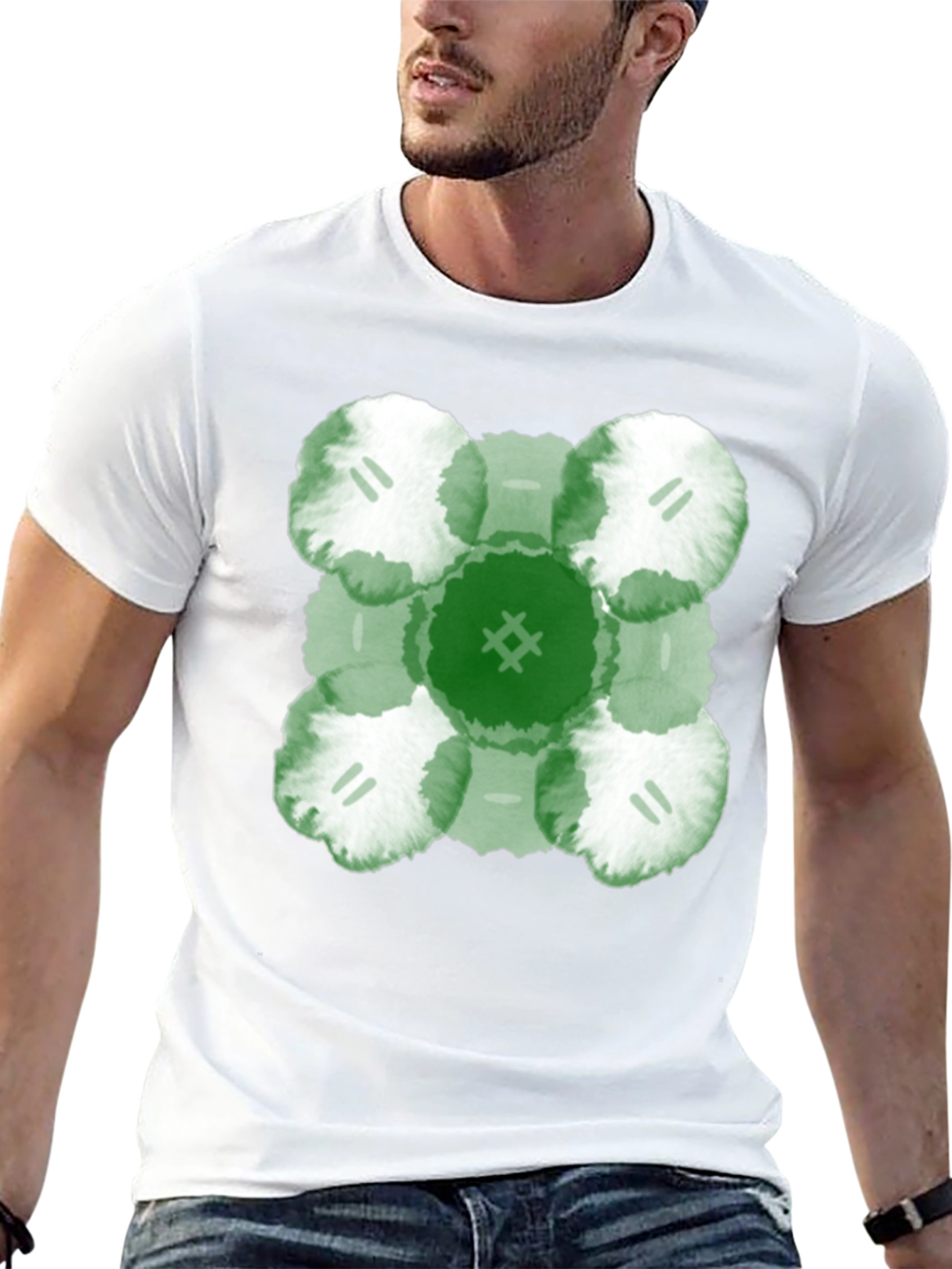 Abstract Green Floral T-Shirt