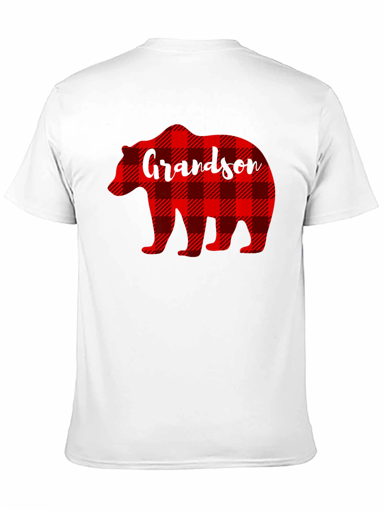 Grandson Bear Plaid Graphic T-Shirt