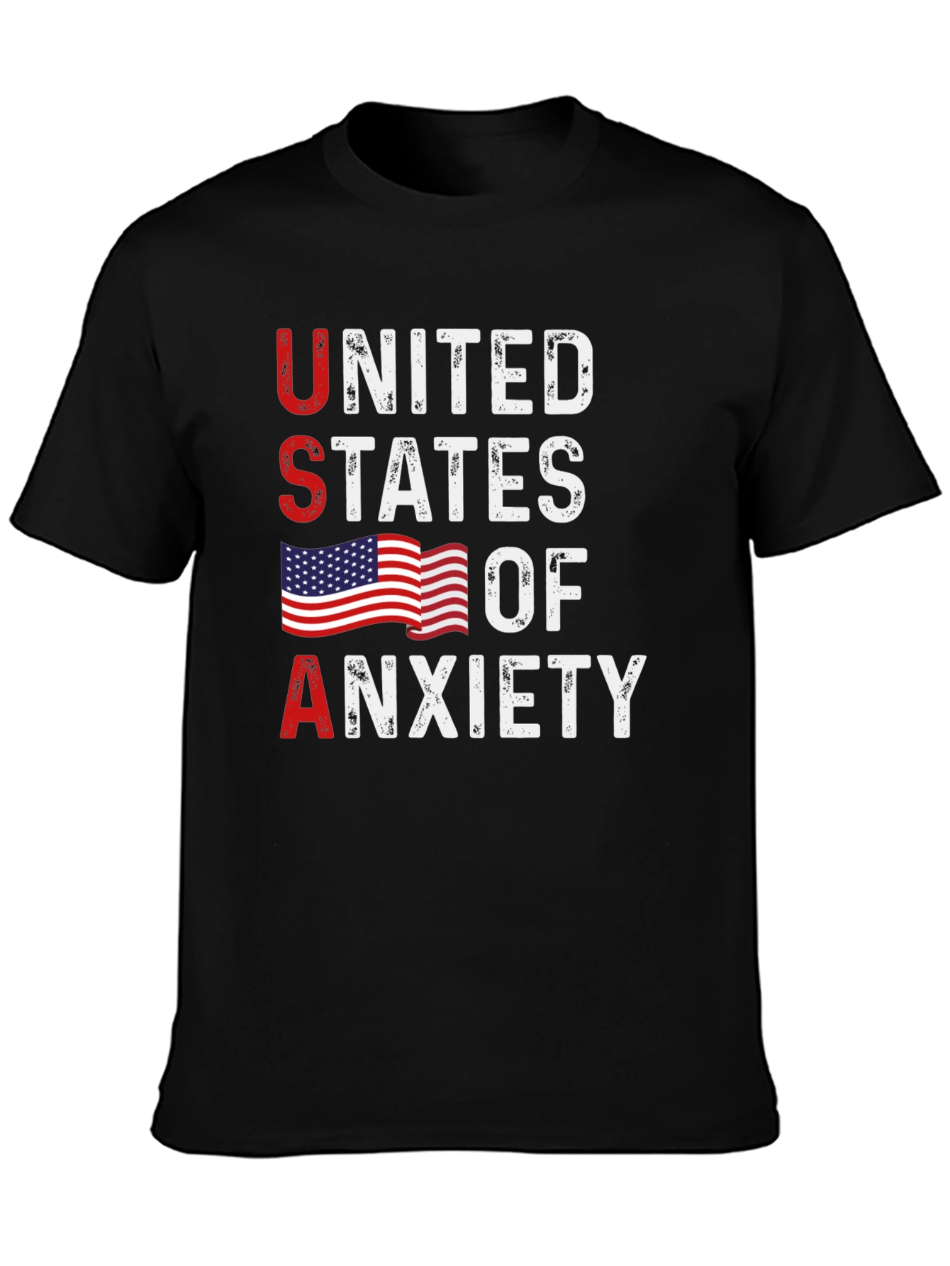 United States of Anxiety Graphic Tee - Patriotic Design