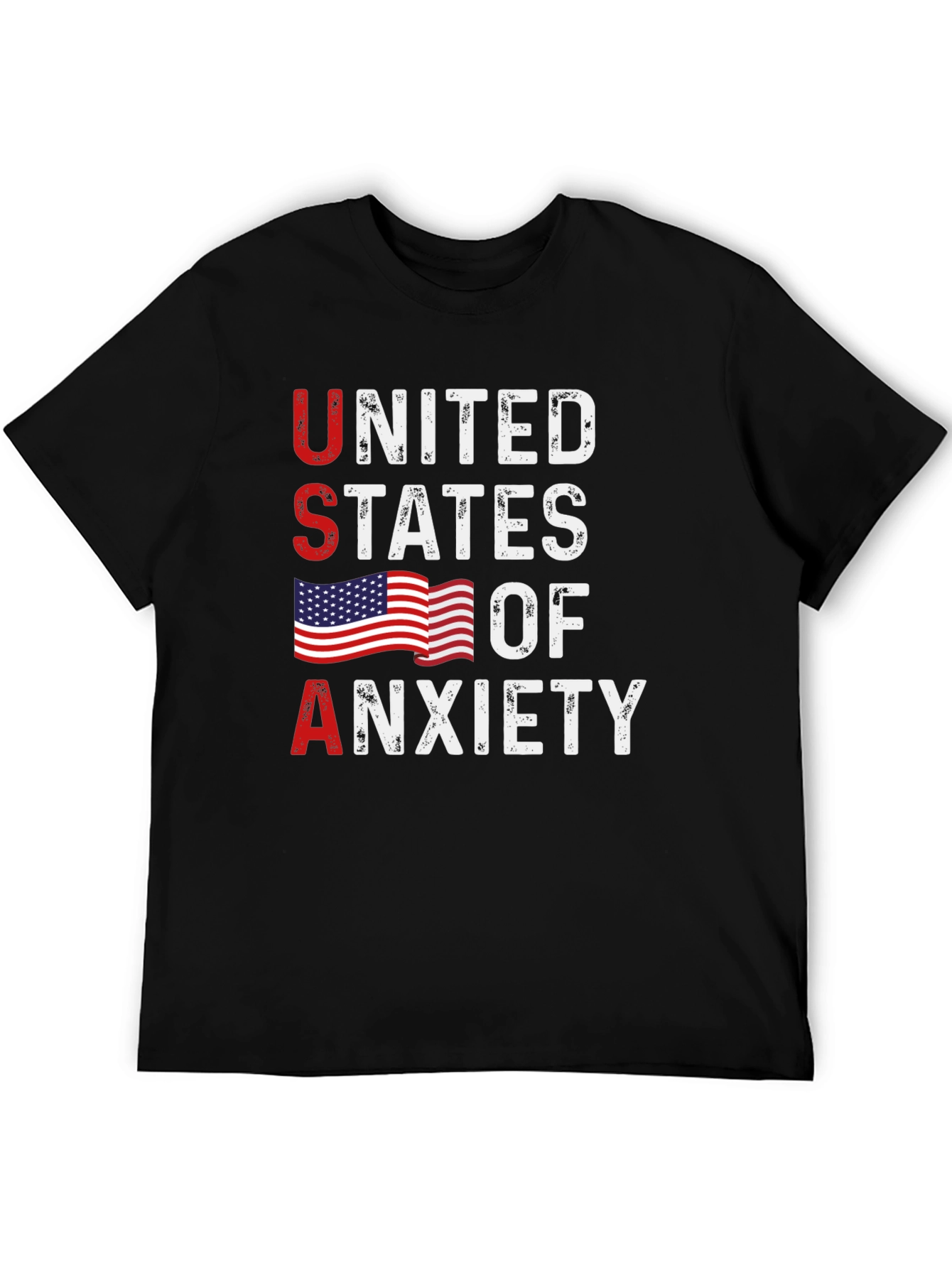 United States of Anxiety Graphic Tee - Patriotic Design