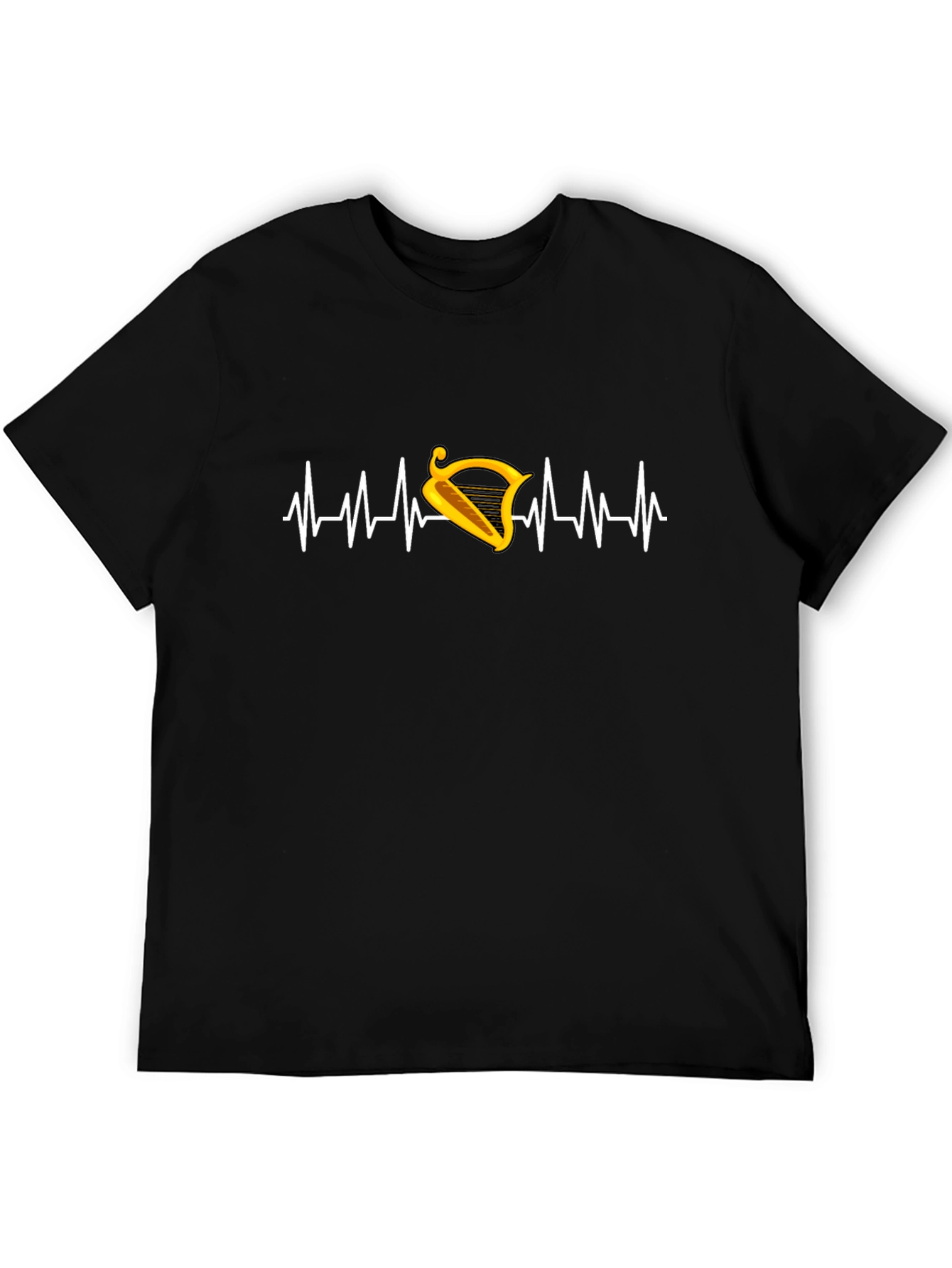 Harp Beat T-Shirt - Irish Music Heartbeat Tee