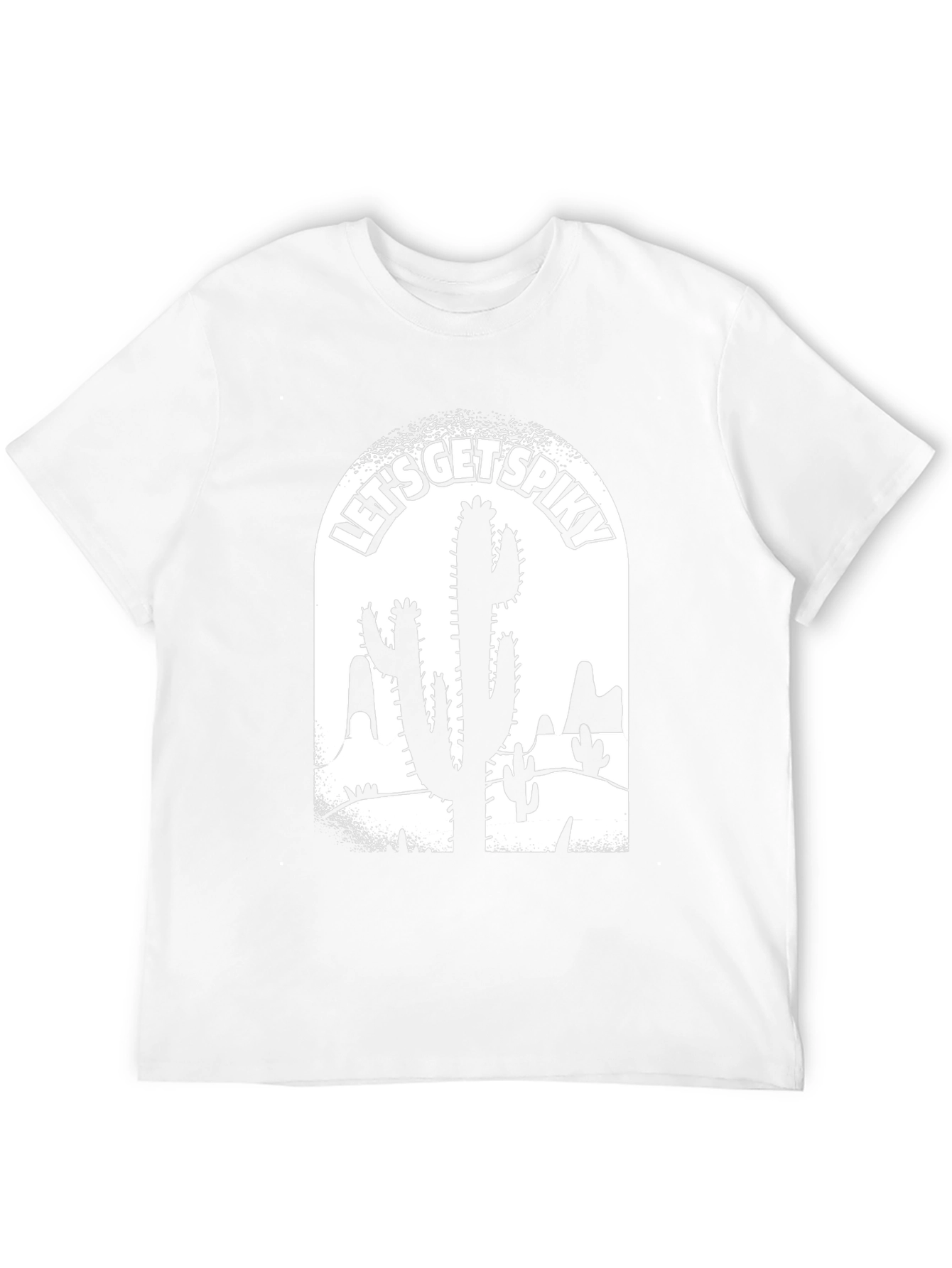 Lets Get Spiky Black Cactus T-Shirt