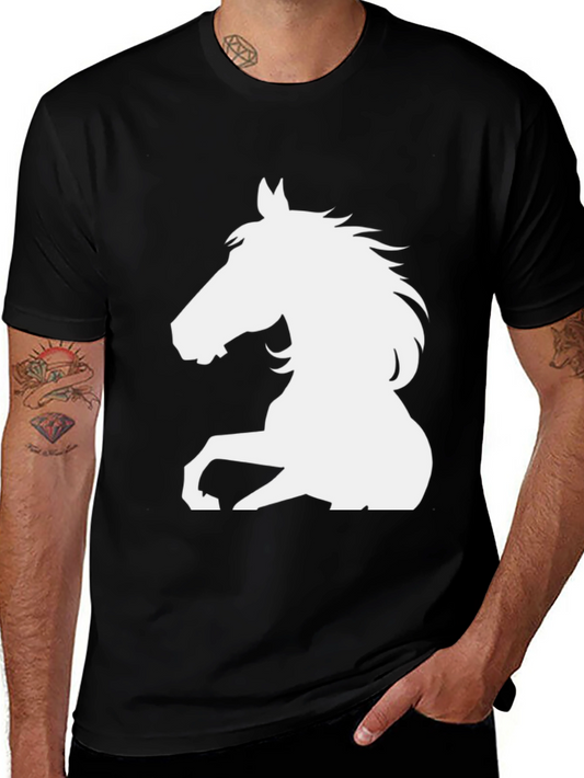 Black Horse Graphic Tee - Mens Casual Top