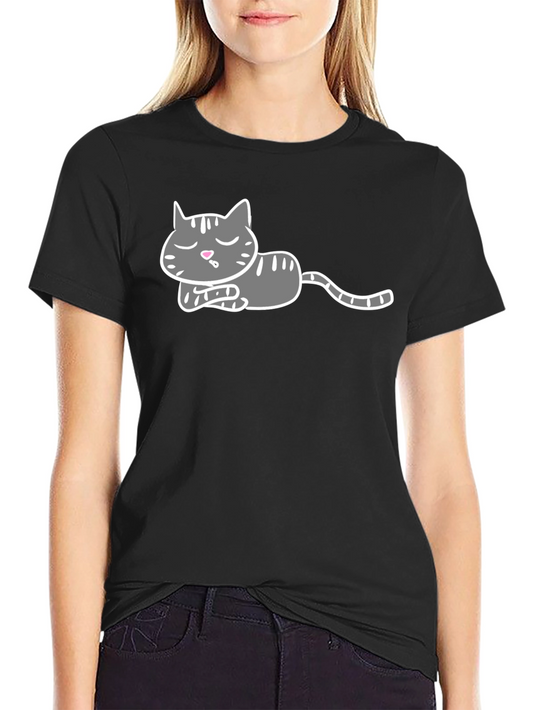 Cute Cat Nap T-Shirt - Relaxed Graphic Tee