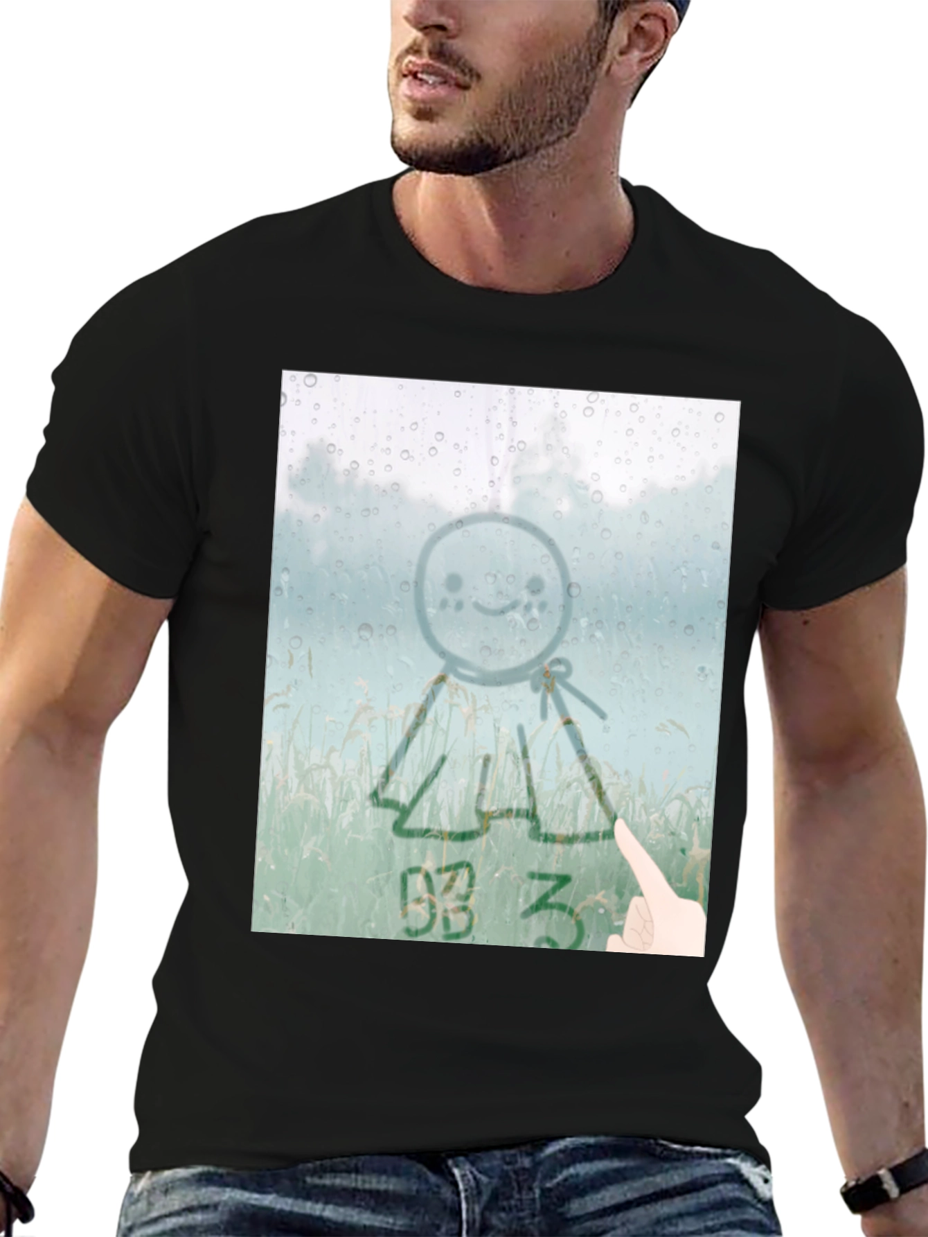 Sunshine Doll Graphic Tee - Black Cotton T-Shirt