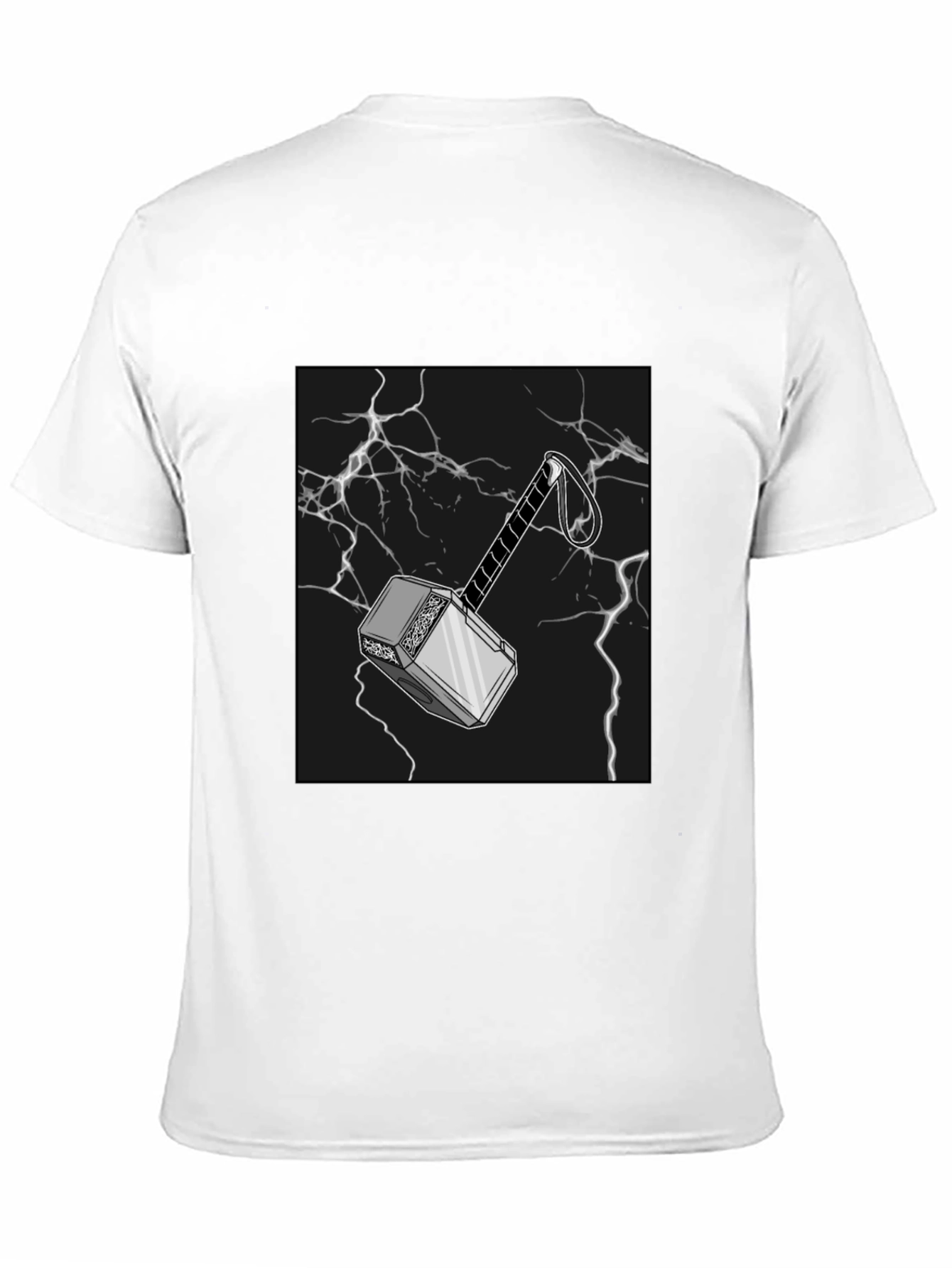 Black Thor Hammer Graphic T-Shirt