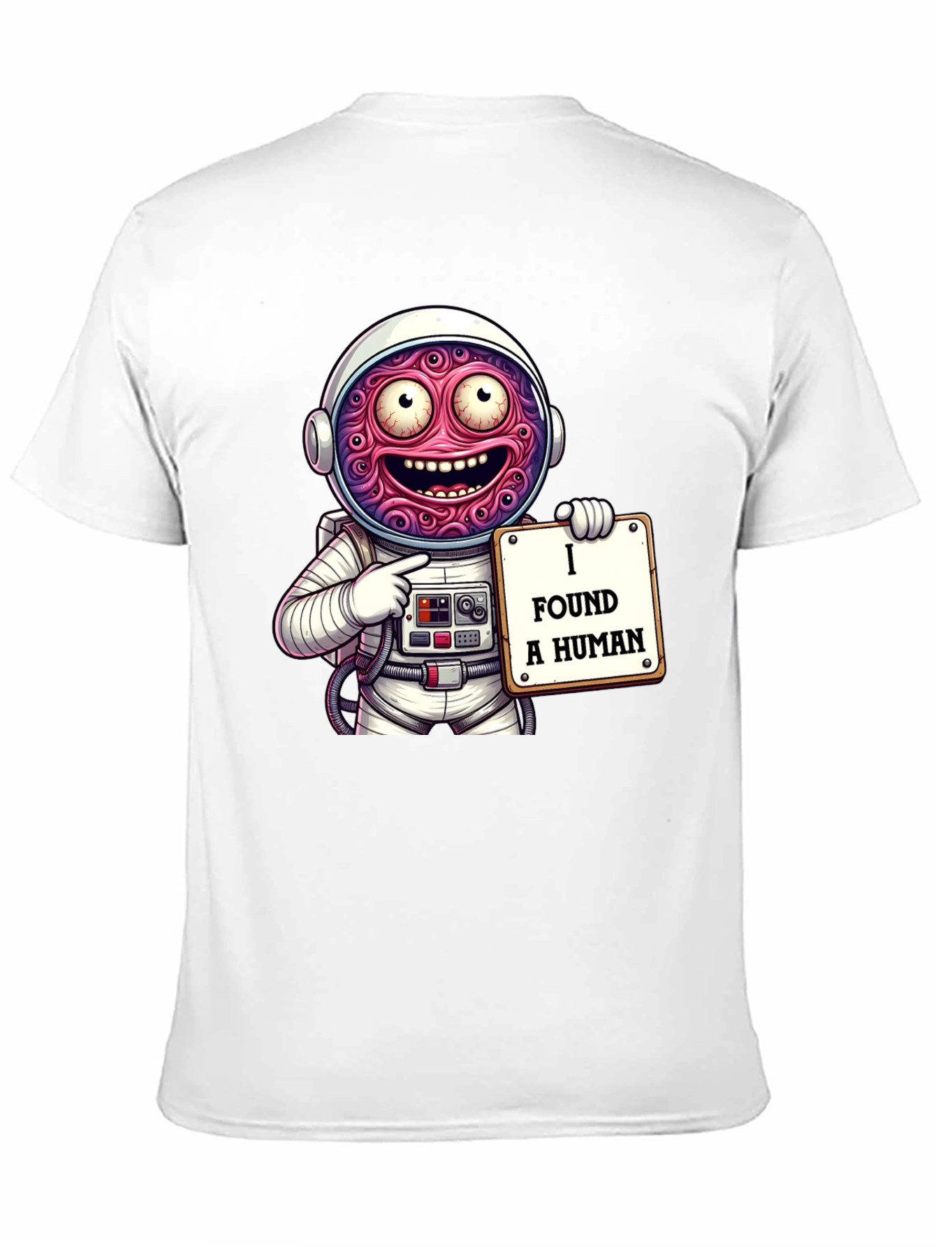 Funny Alien Astronaut I Found A Human Graphic T-Shirt