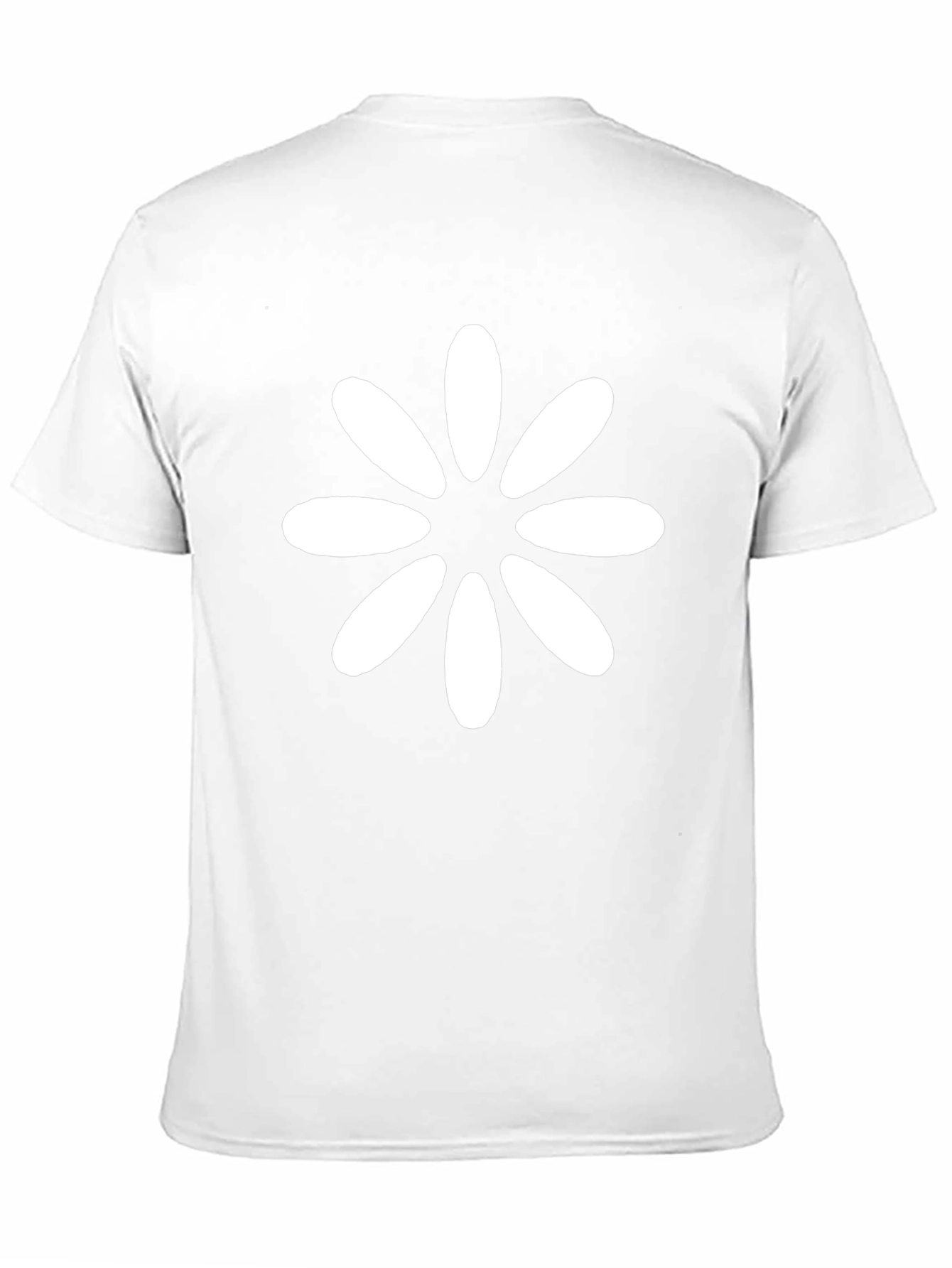 Black T-Shirt with White Flower Design