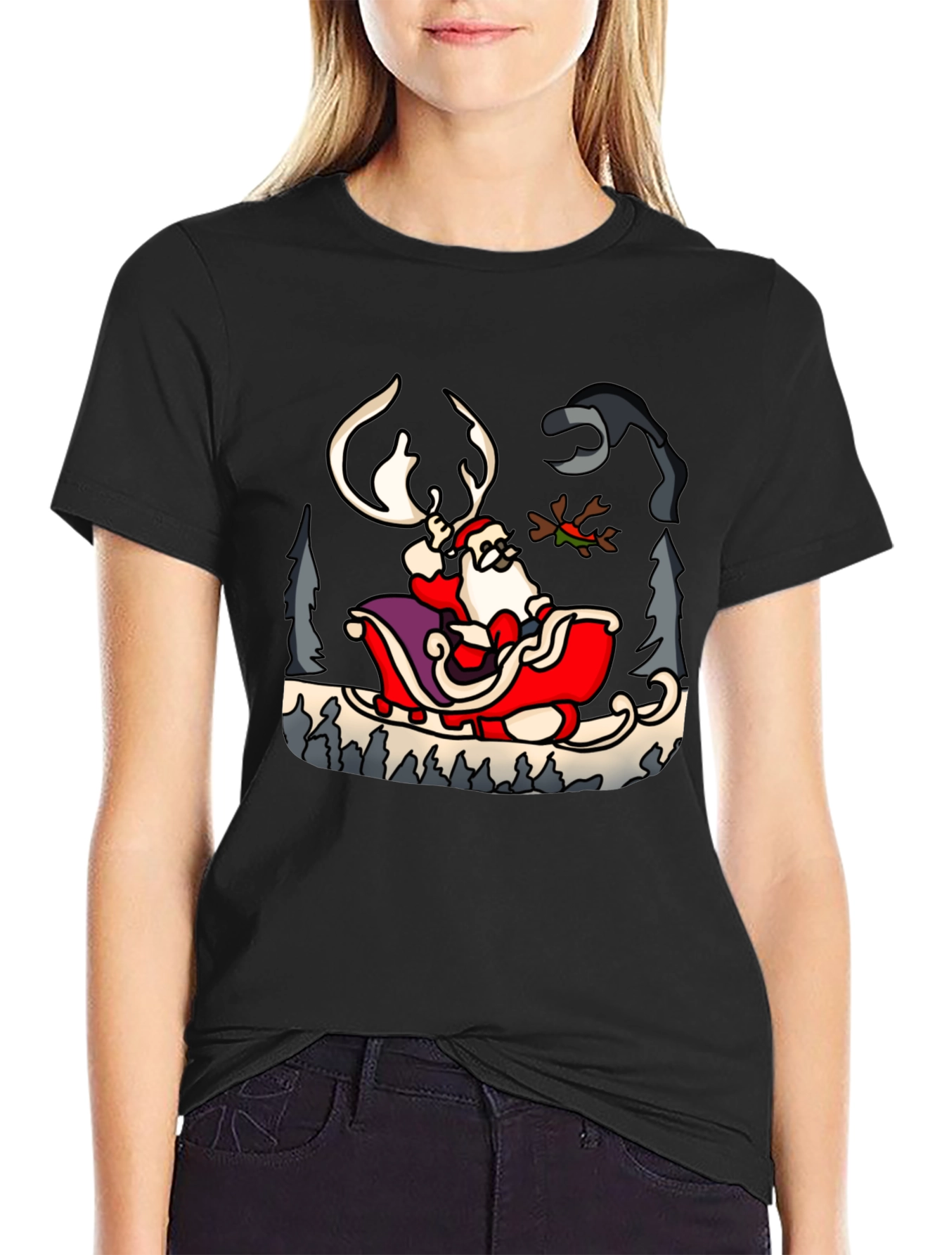 Santas Sleigh Ride Graphic Tee