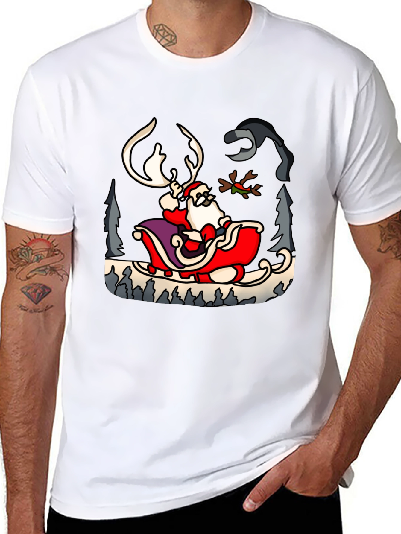 Santas Sleigh Ride Graphic Tee