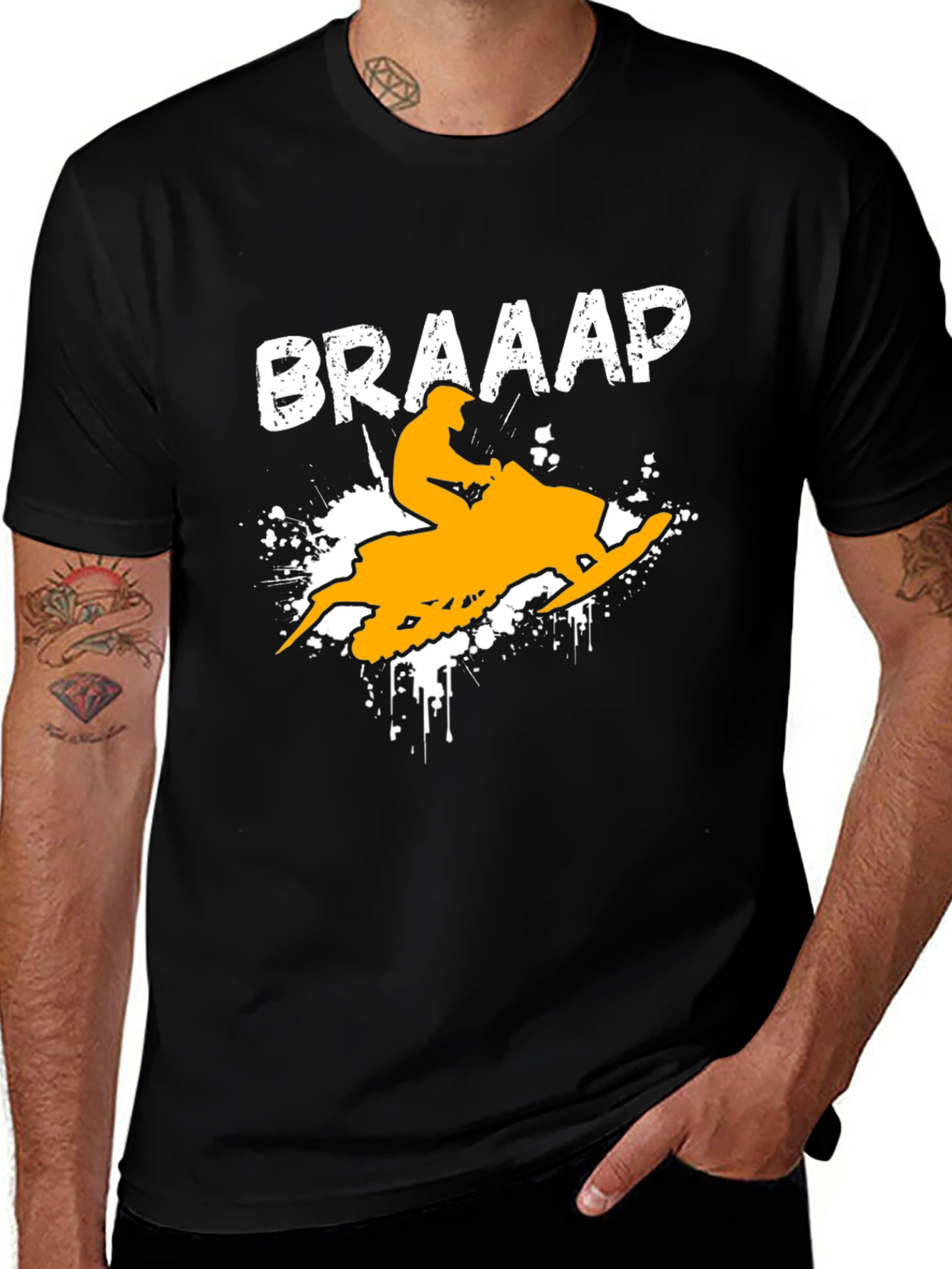 Braaap Snowmobile T-Shirt - Black