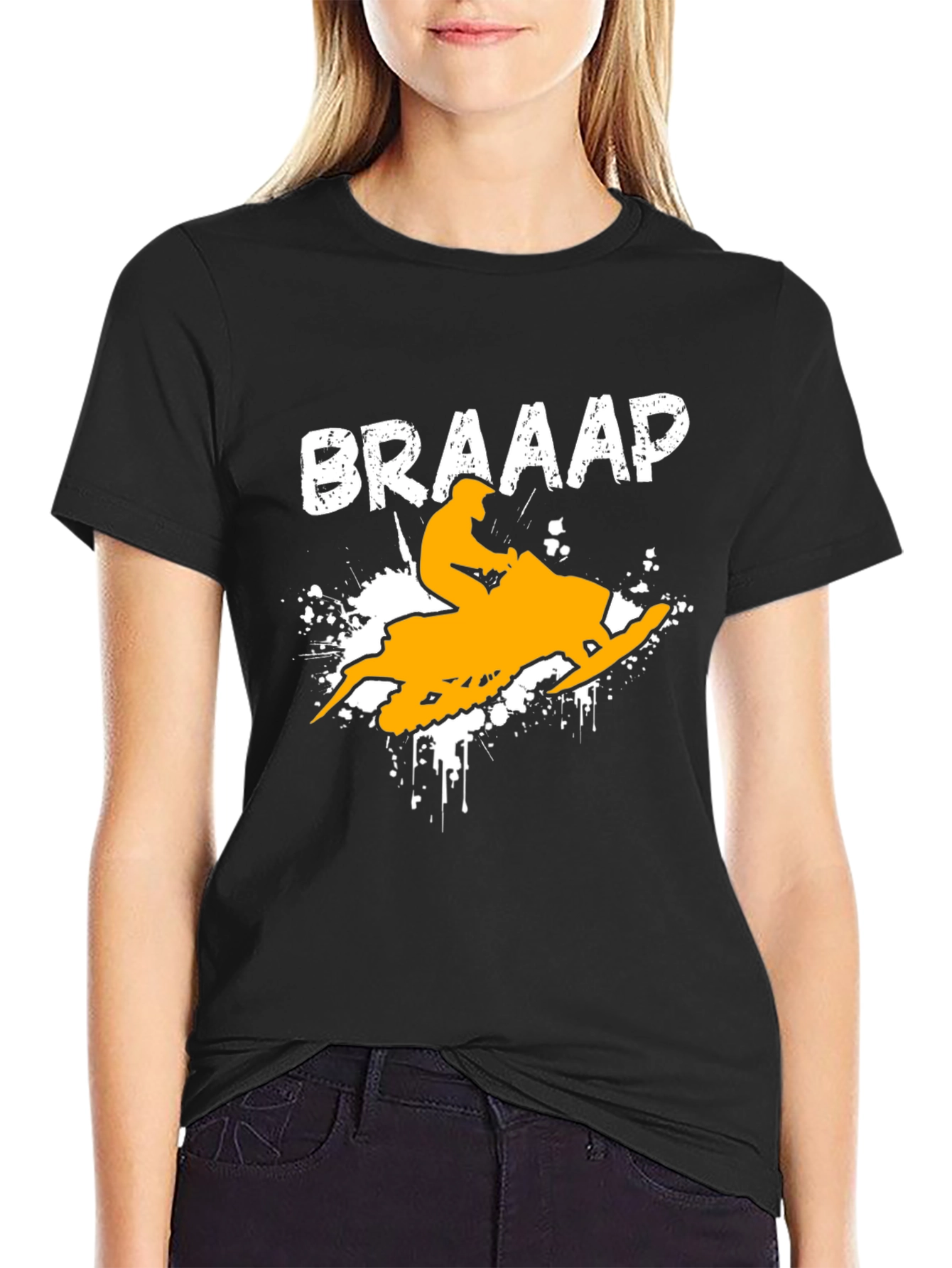 Braaap Snowmobile T-Shirt - Black