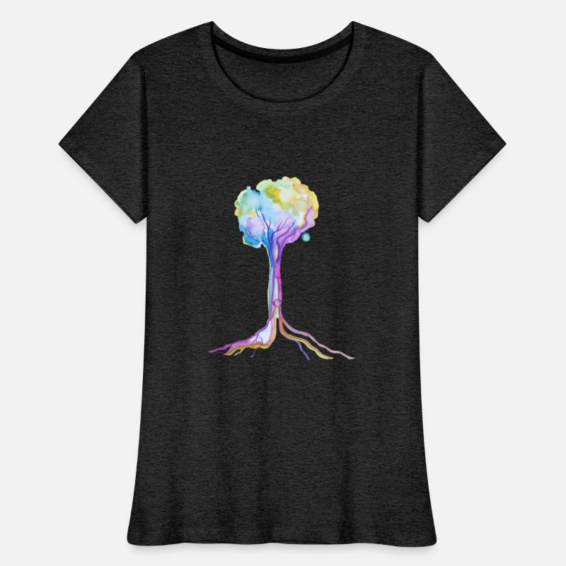 Rainbow watercolor tree art