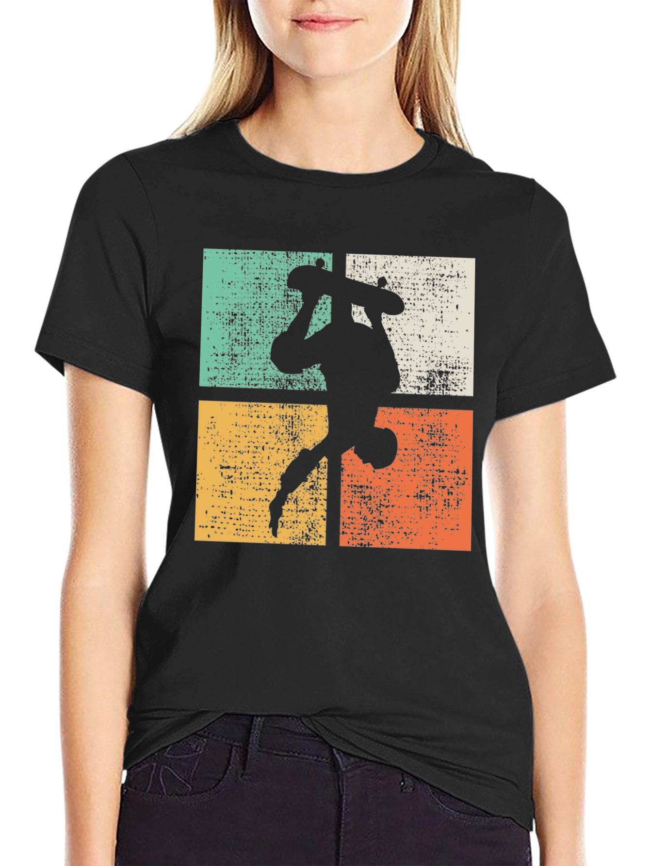 Retro Skateboard Silhouette Graphic Tee