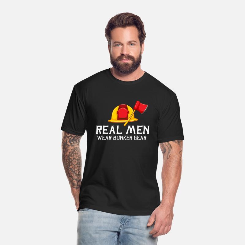 Real Men Wear Bunker Gear Fire Fighter Rescuers Fi