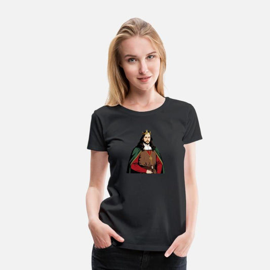Regal Medieval King in Red and Green