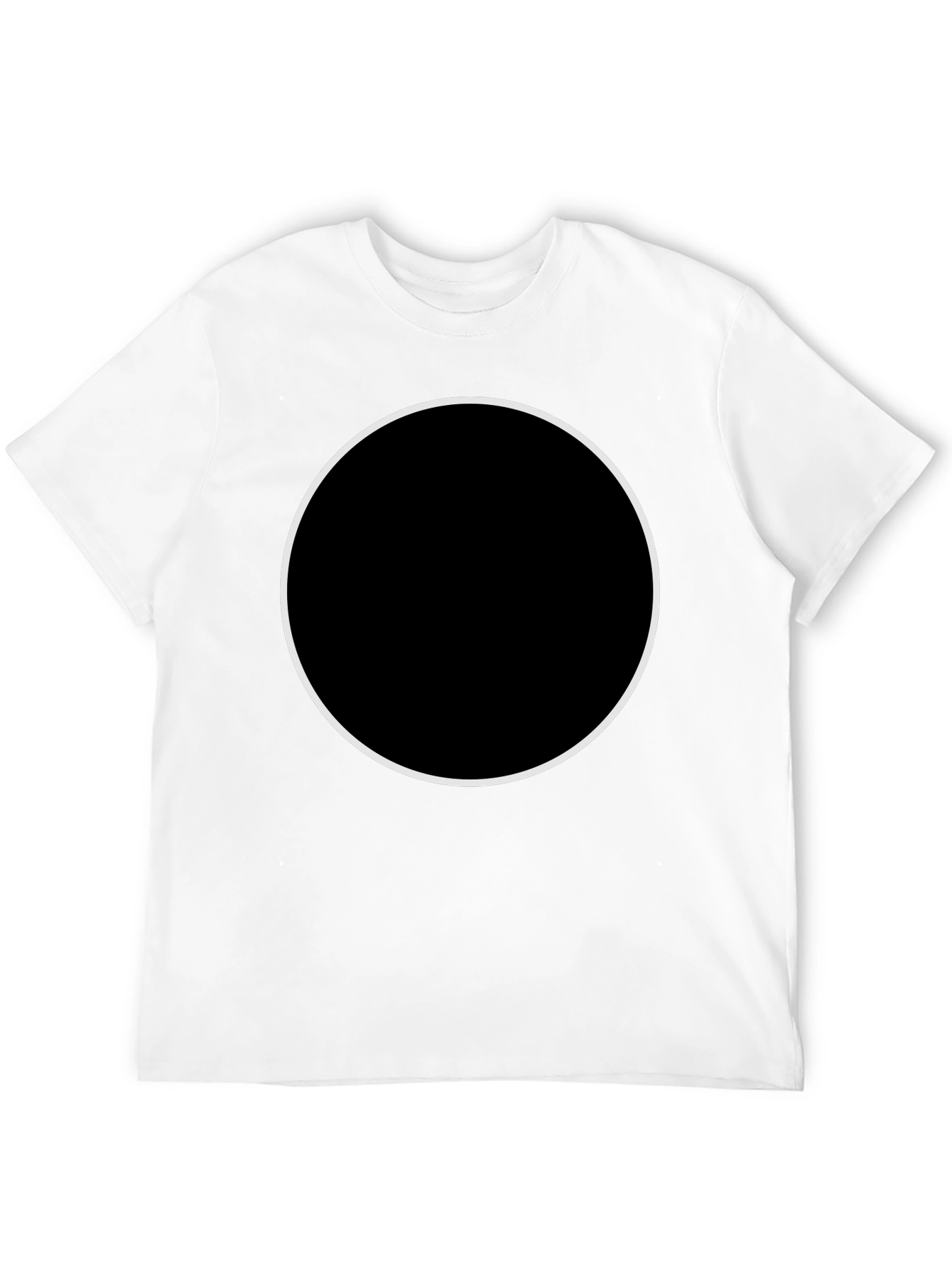 Mens Black Crew Neck T-Shirt with Customizable Circle