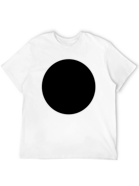 Mens Black Crew Neck T-Shirt with Customizable Circle