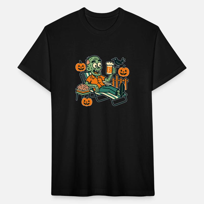 Relaxed Zombie Halloween – Funny Beer and Brains A
