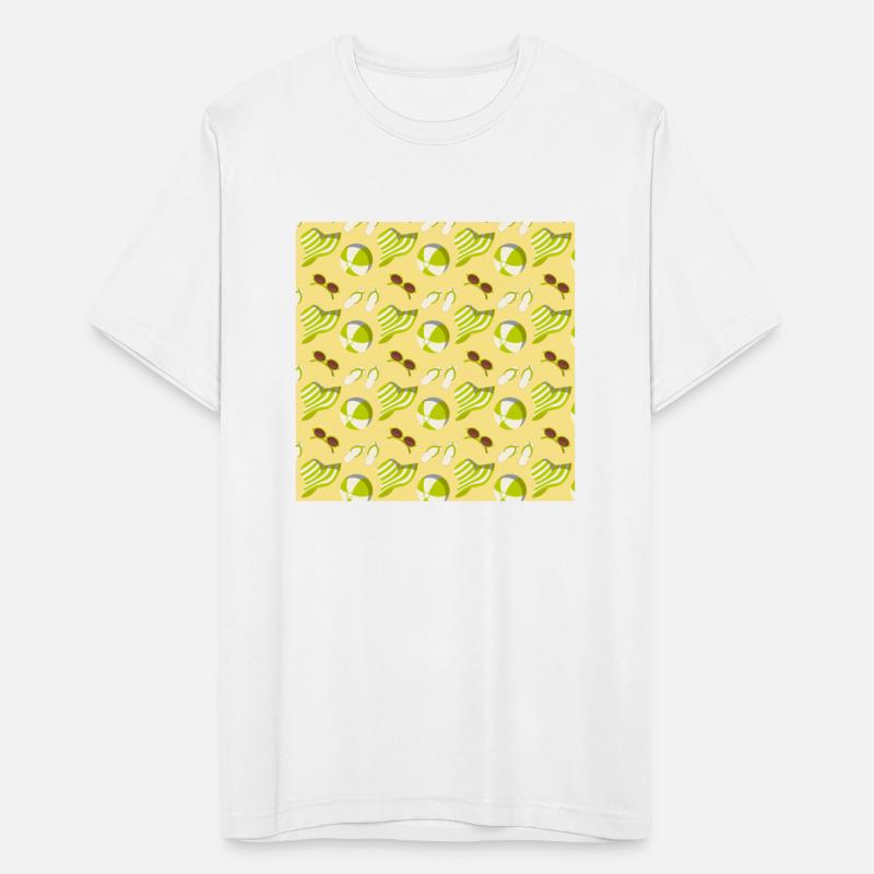 Relaxing beach pattern with sunglasses and sun hat