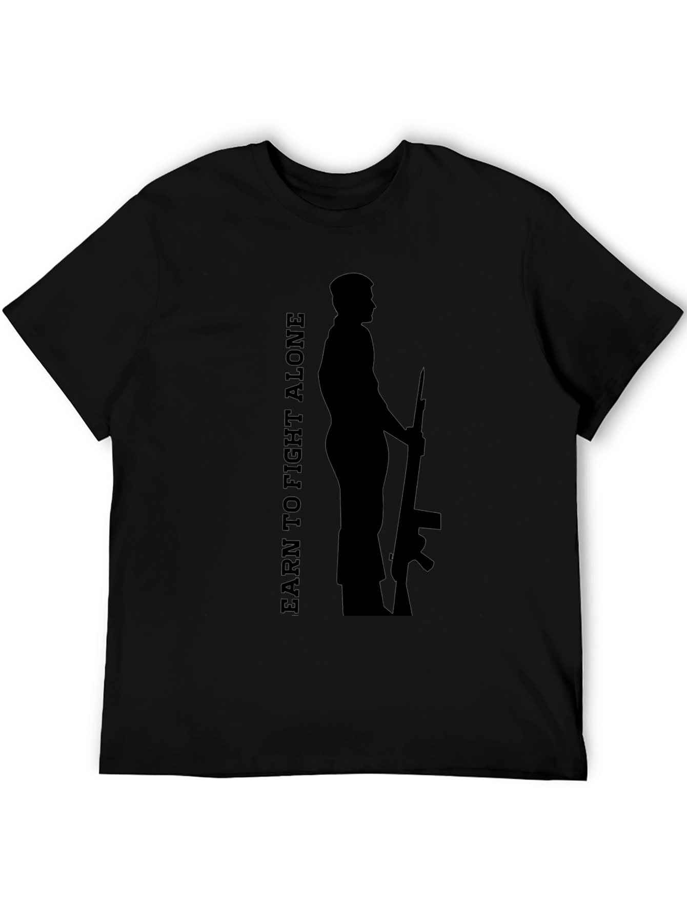 Earn To Fight Alone Graphic Tee - Black