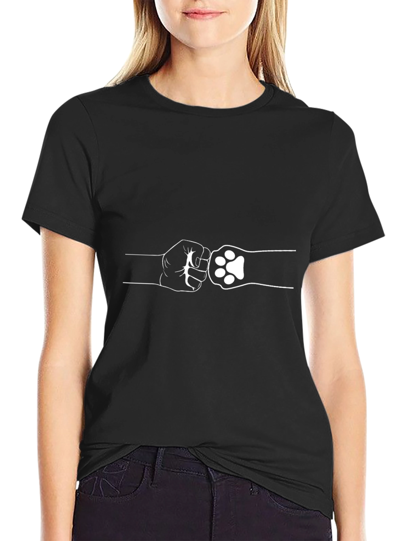 Cool Cat Paw Fist Bump Graphic Tee